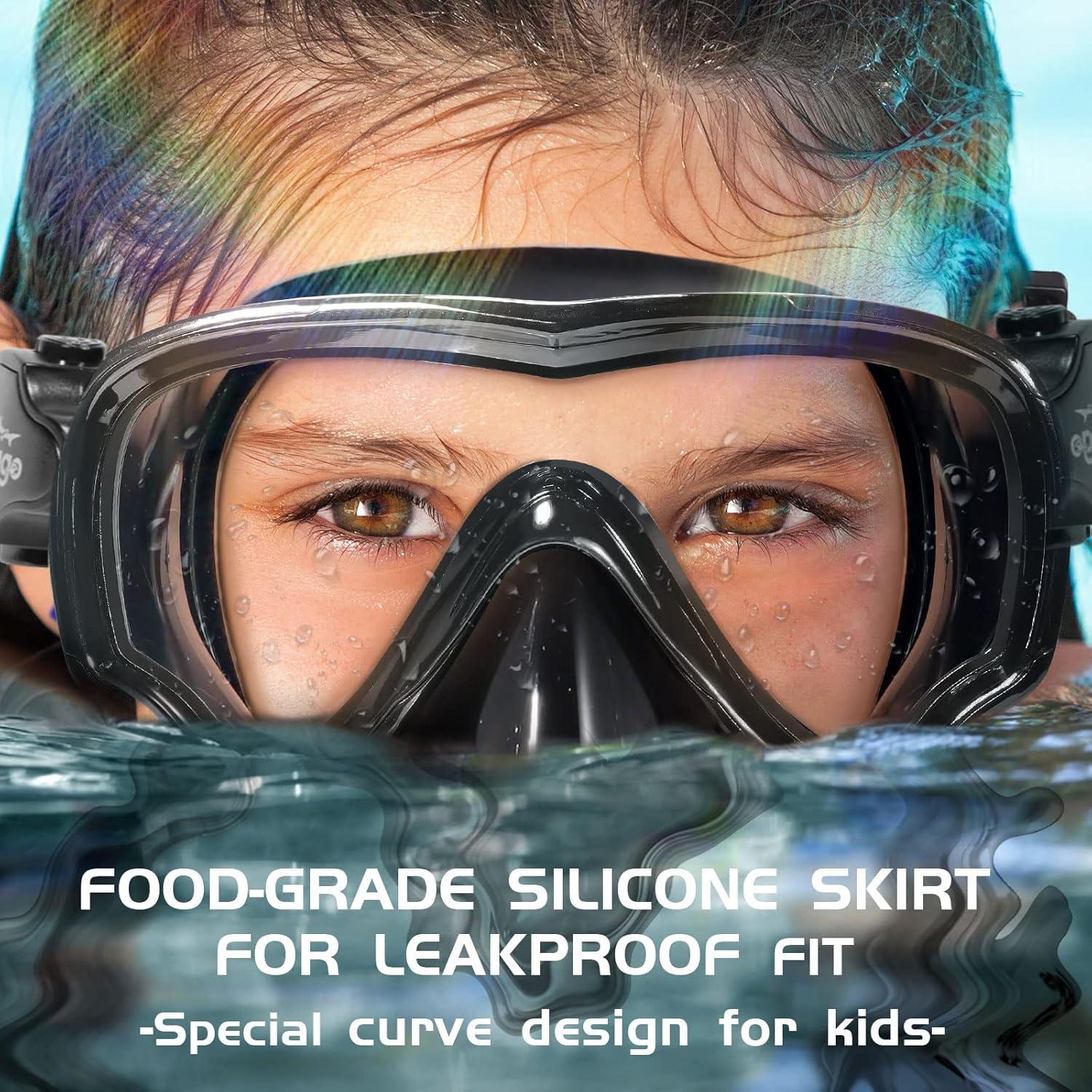 Máscara de Buceo Seago para Niños 5-15 Años Antivaho 180°