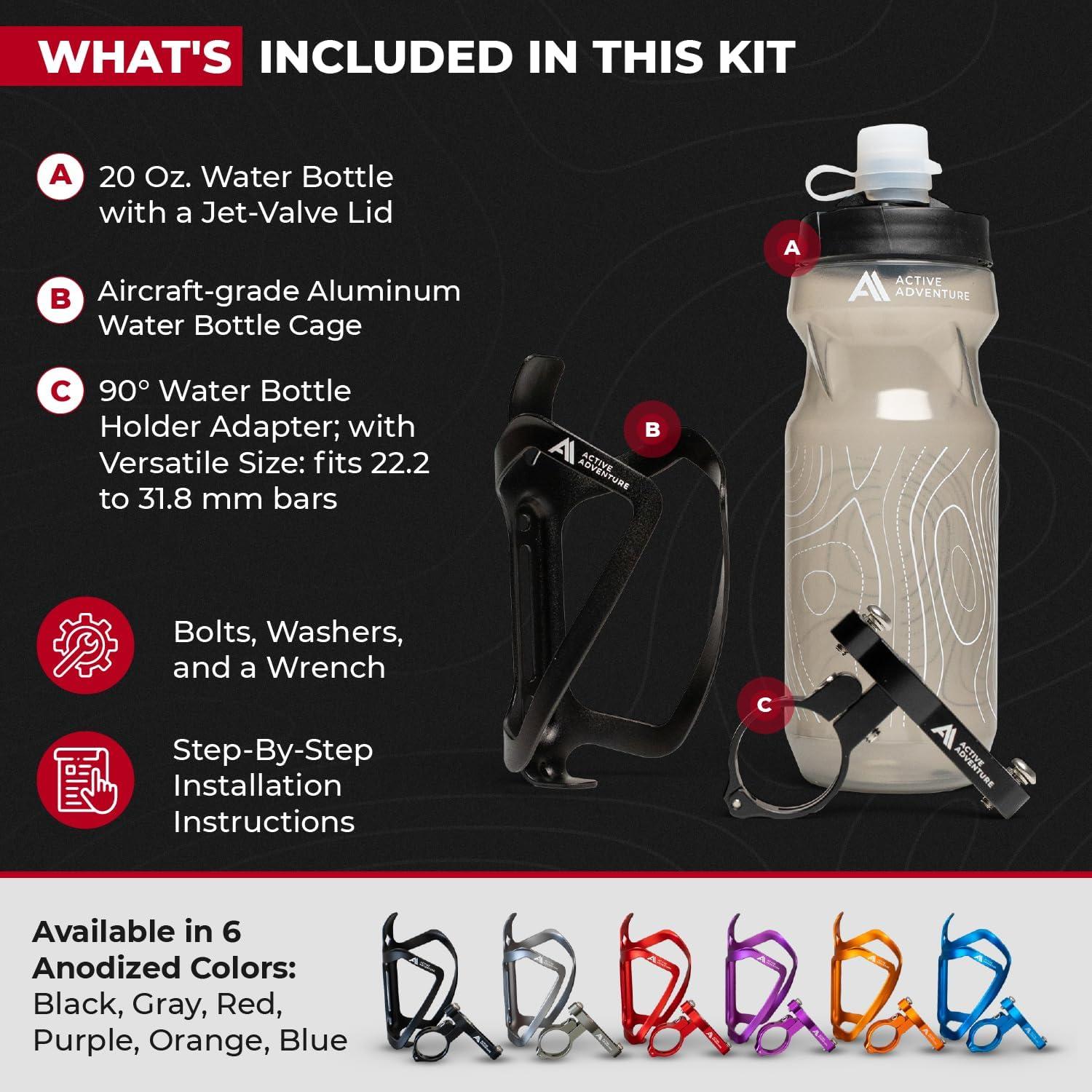 Soporte para Botella de Agua Active Adventure + Botella 591 ml