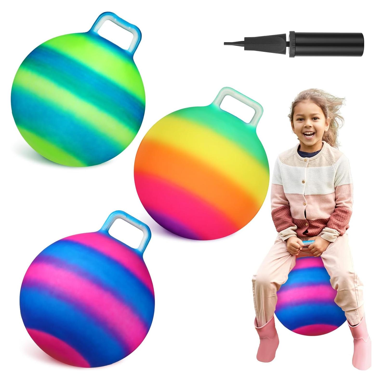 Pelotas Saltarinas Inflables Poen 3 Pcs 45 cm con Mango