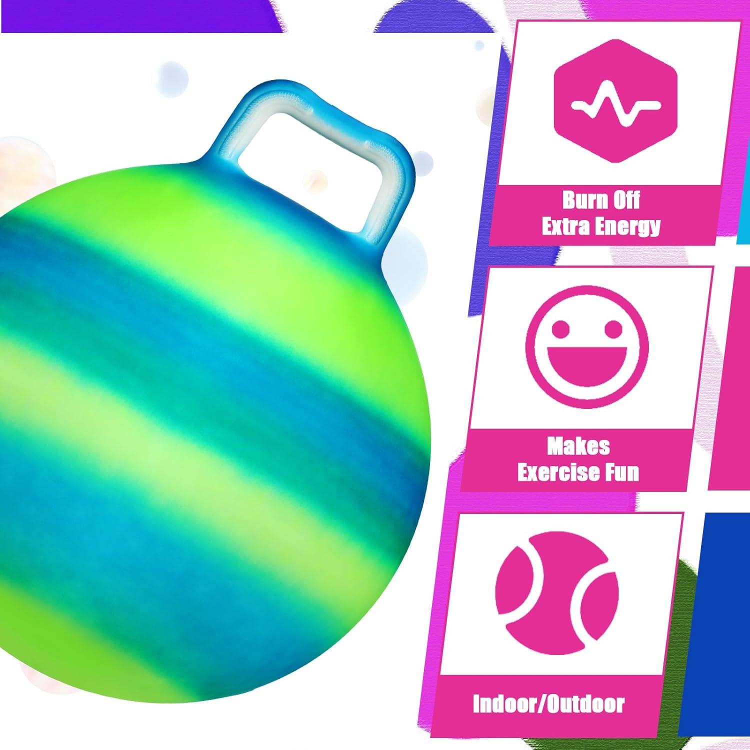 Pelotas Saltarinas Inflables Poen 3 Pcs 45 cm con Mango