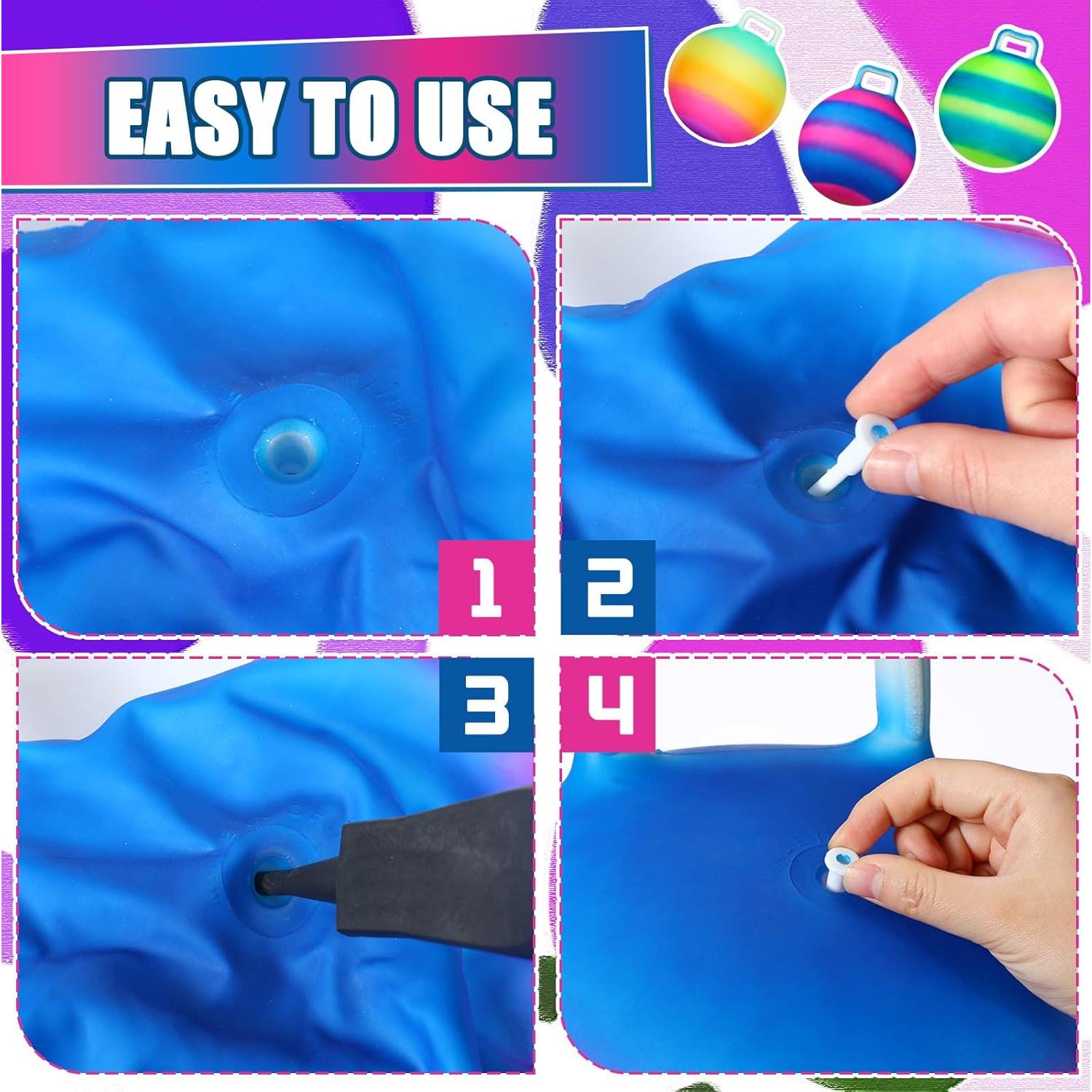 Pelotas Saltarinas Inflables Poen 3 Pcs 45 cm con Mango