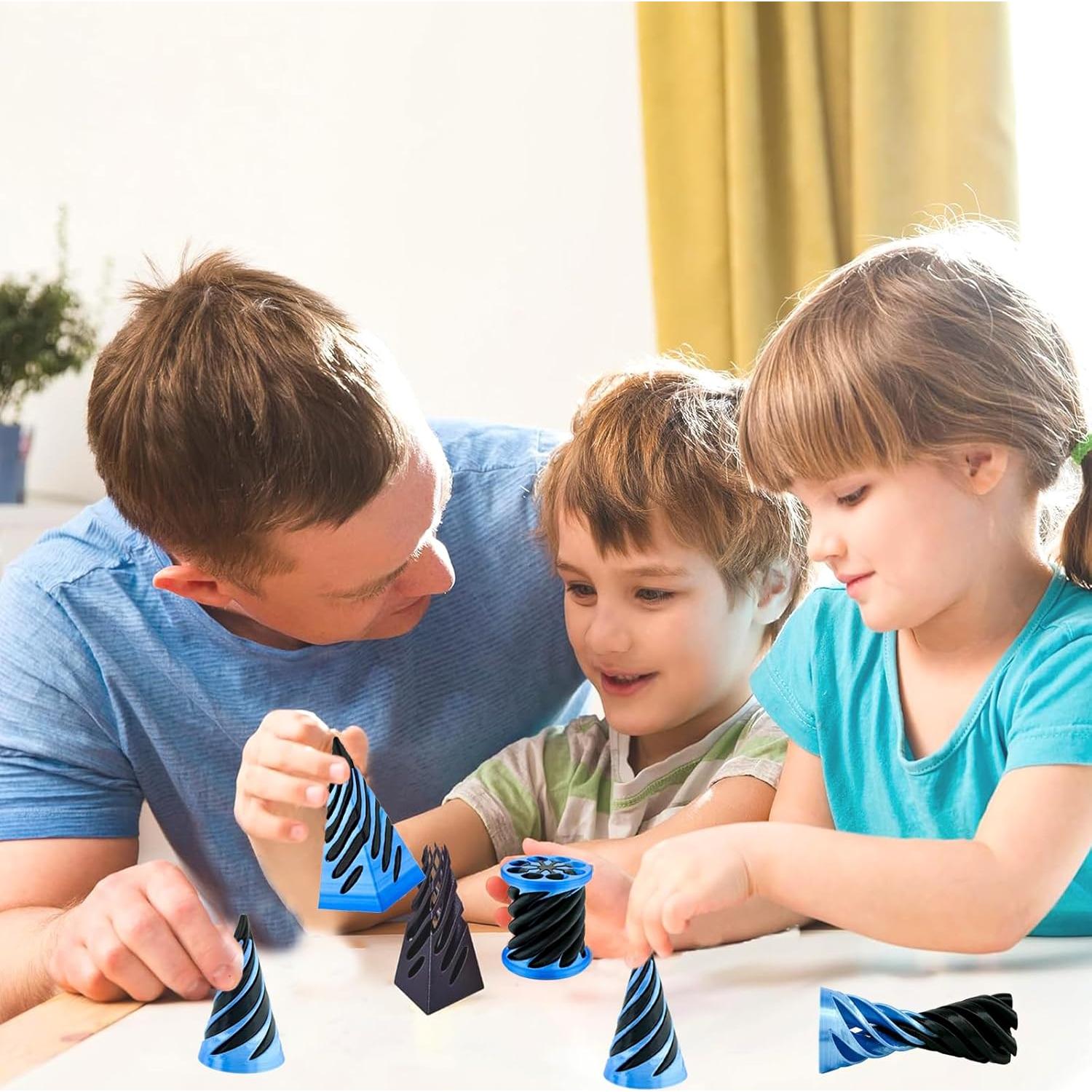 3 Paquetes Juguete Antiestrés Cono Espiral Lyzbbsoy Azul