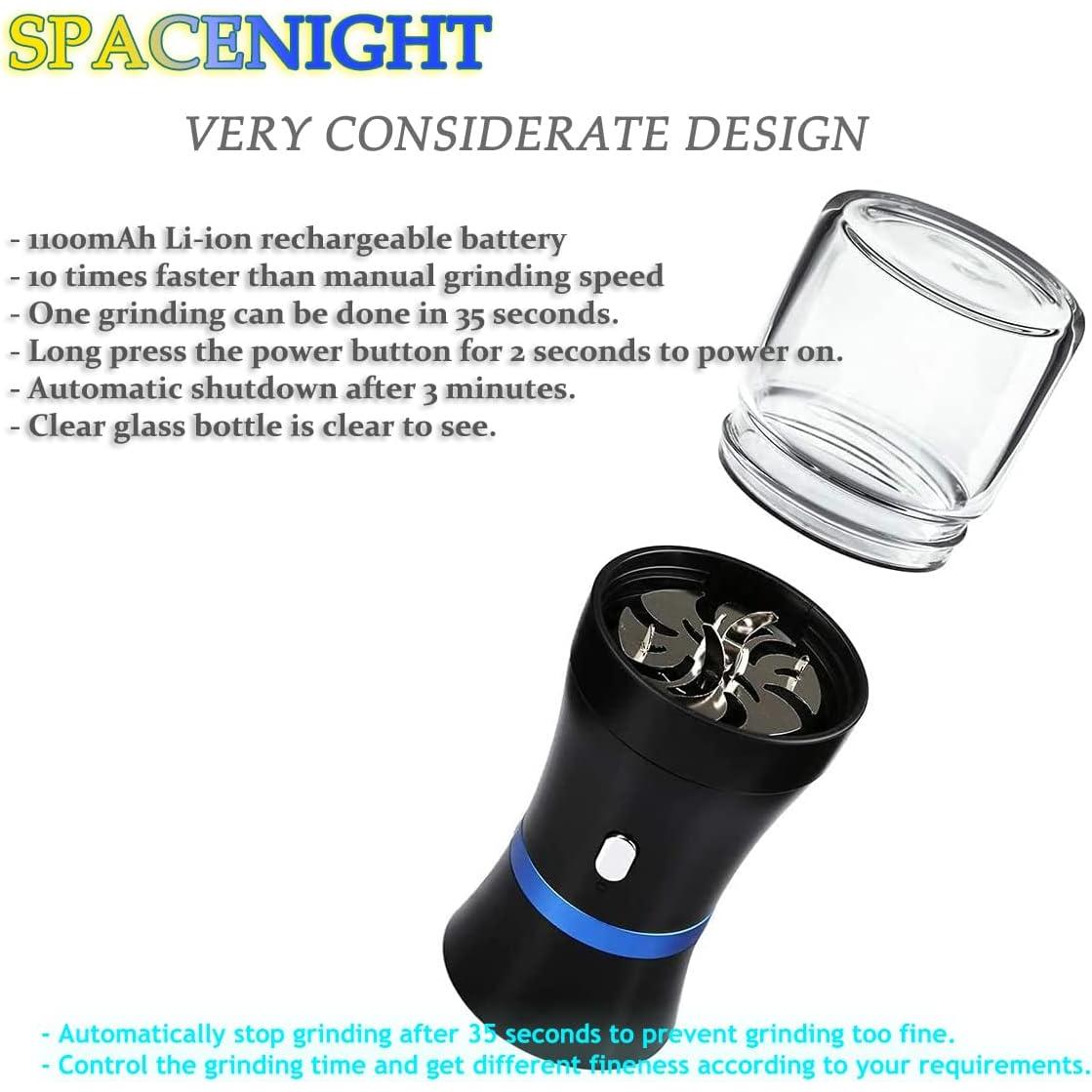 Molino Eléctrico Spacenight Compacto para Hierbas - 48g