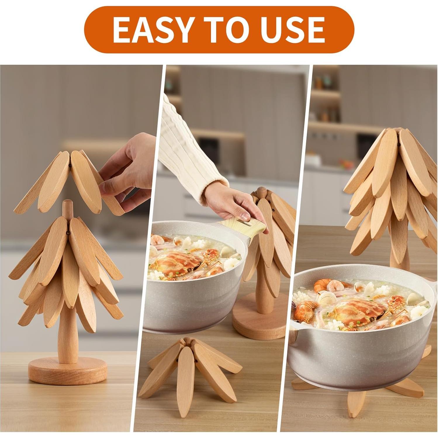 Trivetes de Madera de Haya Vertdens para Platos Calientes - 4 Piezas