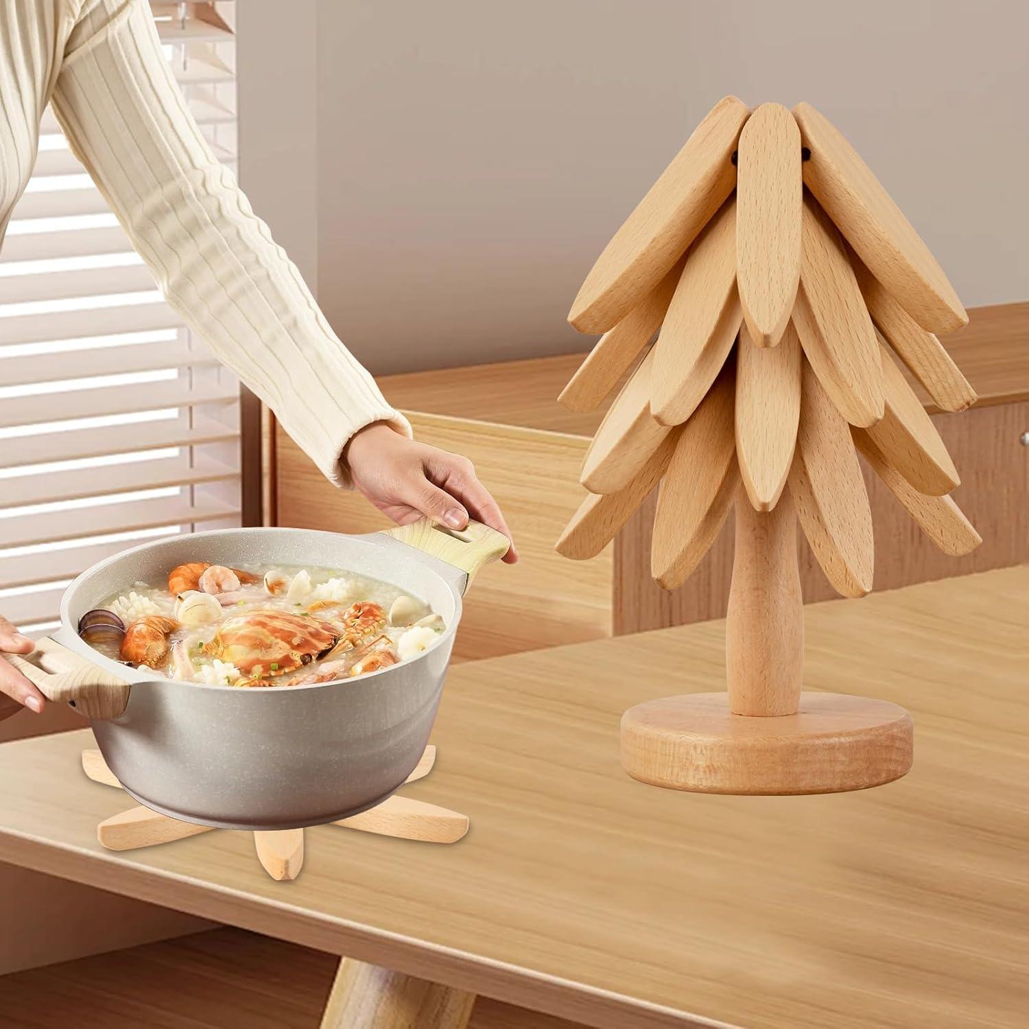 Trivetes de Madera de Haya Vertdens para Platos Calientes - 4 Piezas