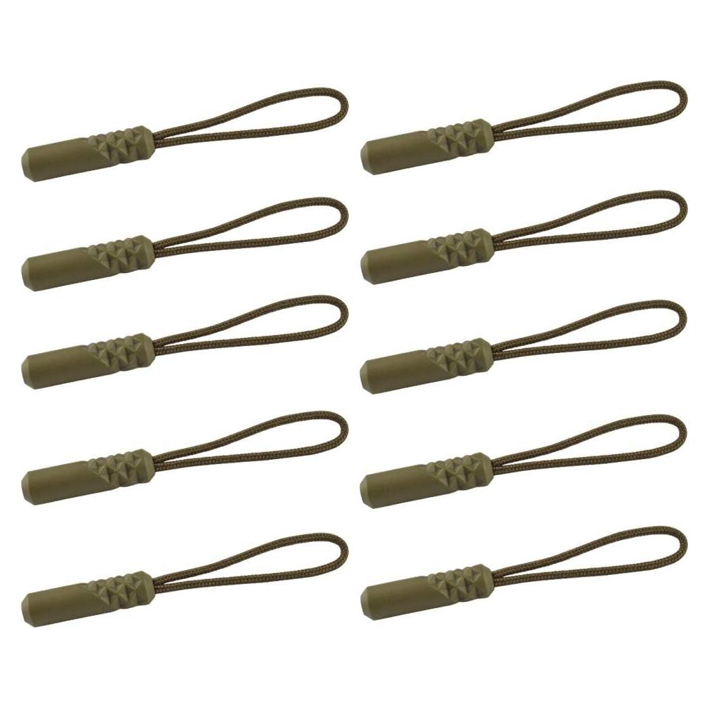 Tiradores de Cremallera CTZD Verde Militar - Paquete de 10