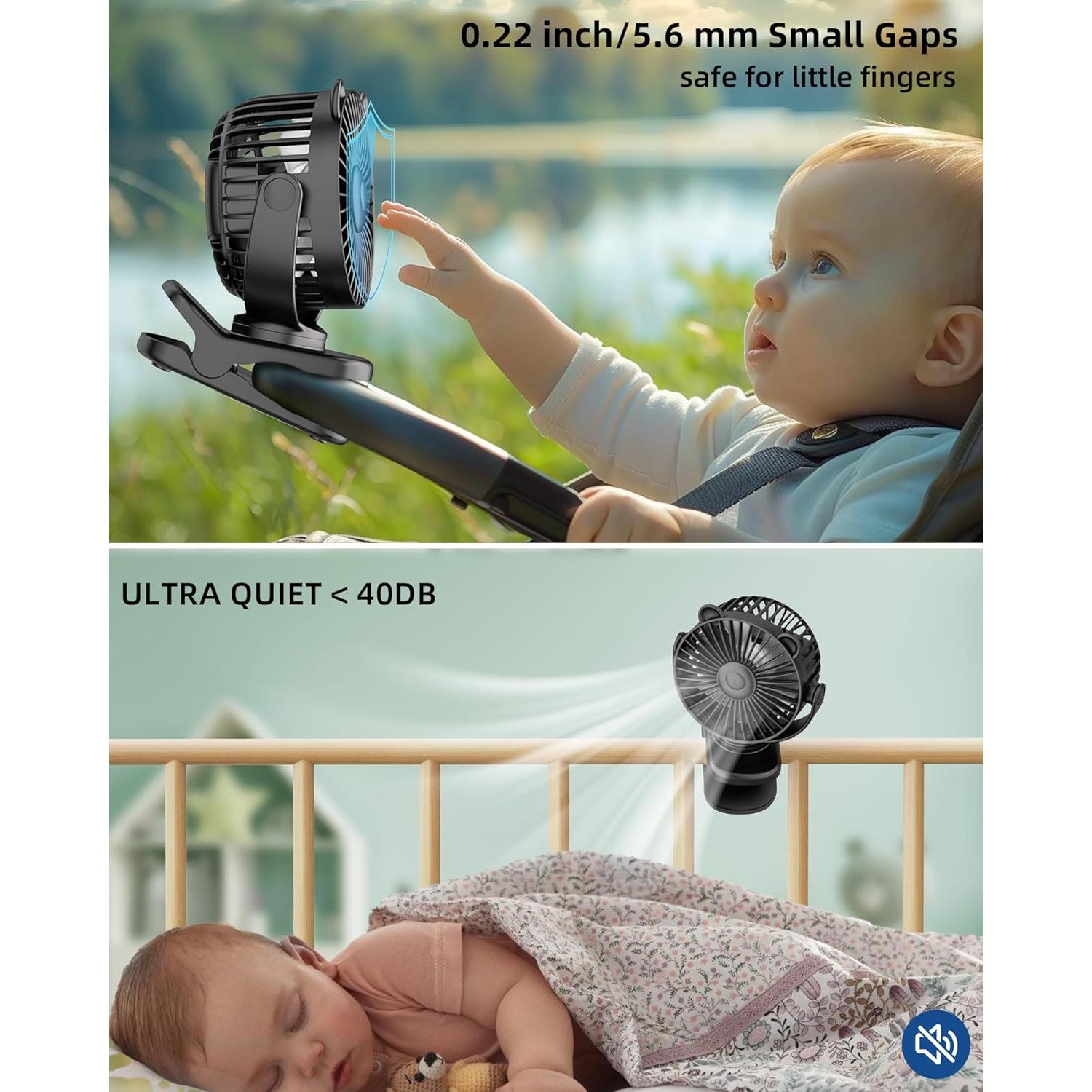 Ventilador Portátil KIDEE Clip 2000mAh 3 Velocidades 360°