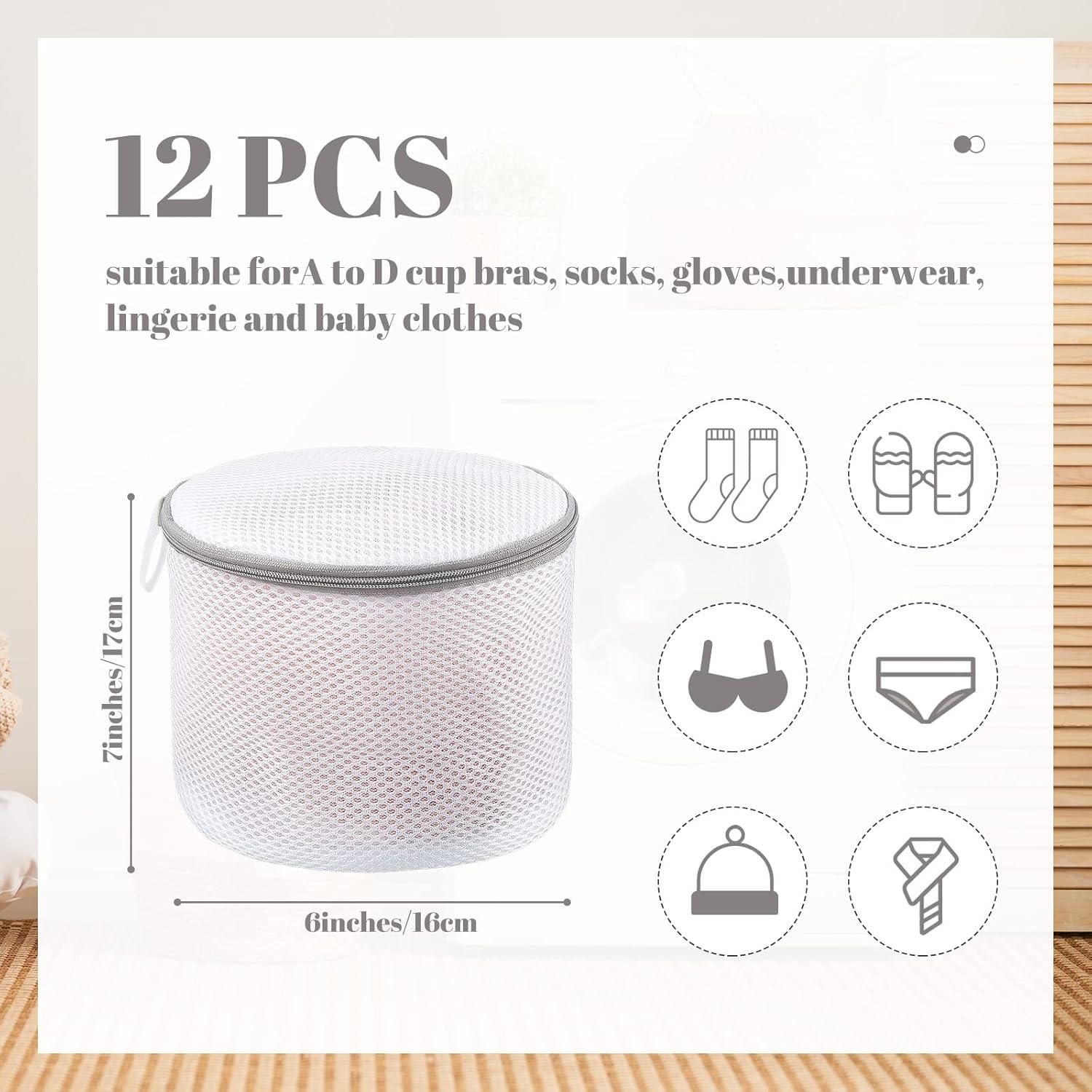12 Bolsas de Malla para Lavandería Woanger 15x18 cm Gris