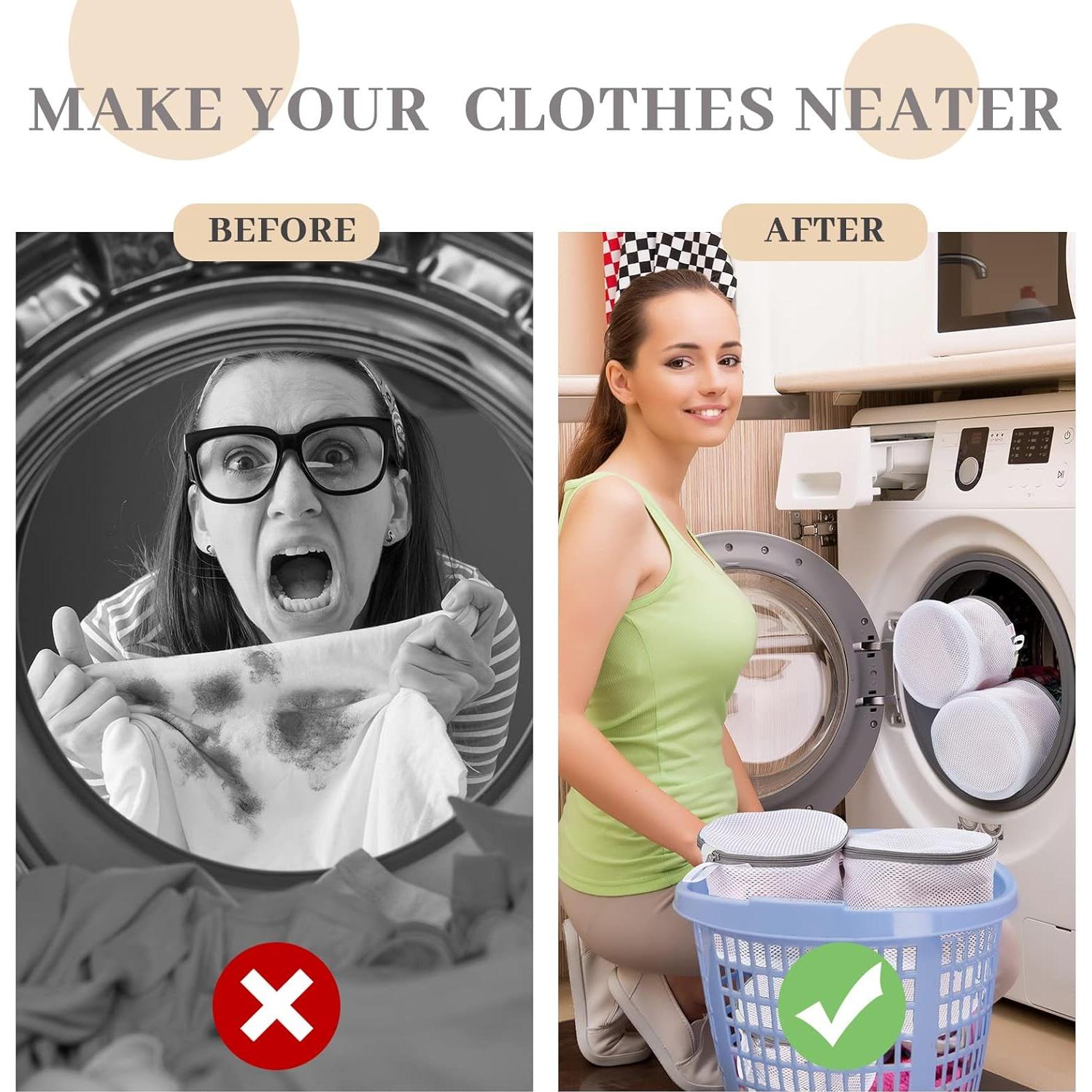 12 Bolsas de Malla para Lavandería Woanger 15x18 cm Gris