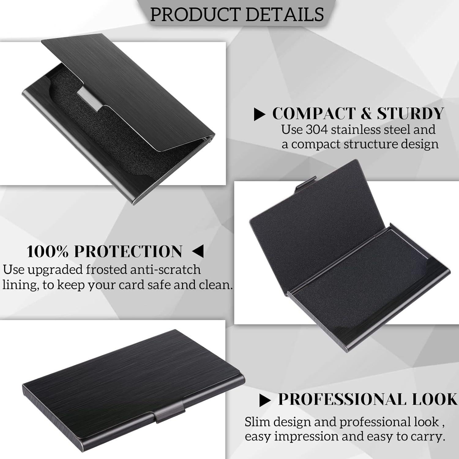 Funda de Tarjetas de Negocios DMFLY Acero Inoxidable Negro