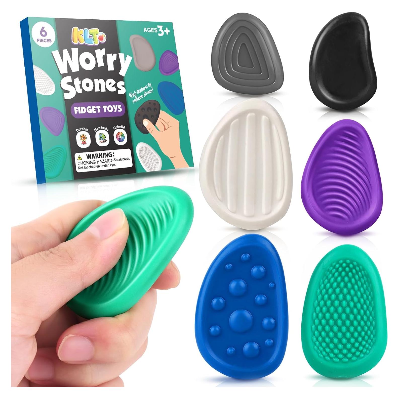 Juguetes Antiestrés KLT - 6 Piedras Texturizadas para Adultos