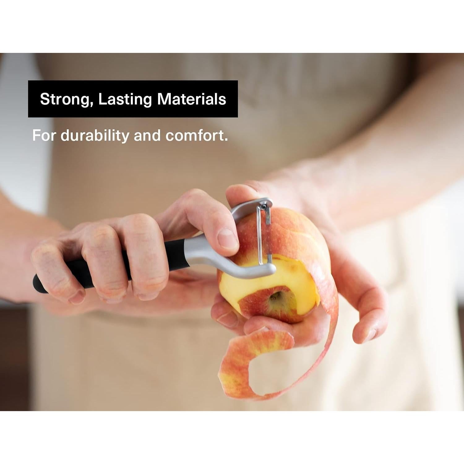 Pelador de Verduras Misen de Acero Inoxidable - Ergonomico y Fácil de Limpiar