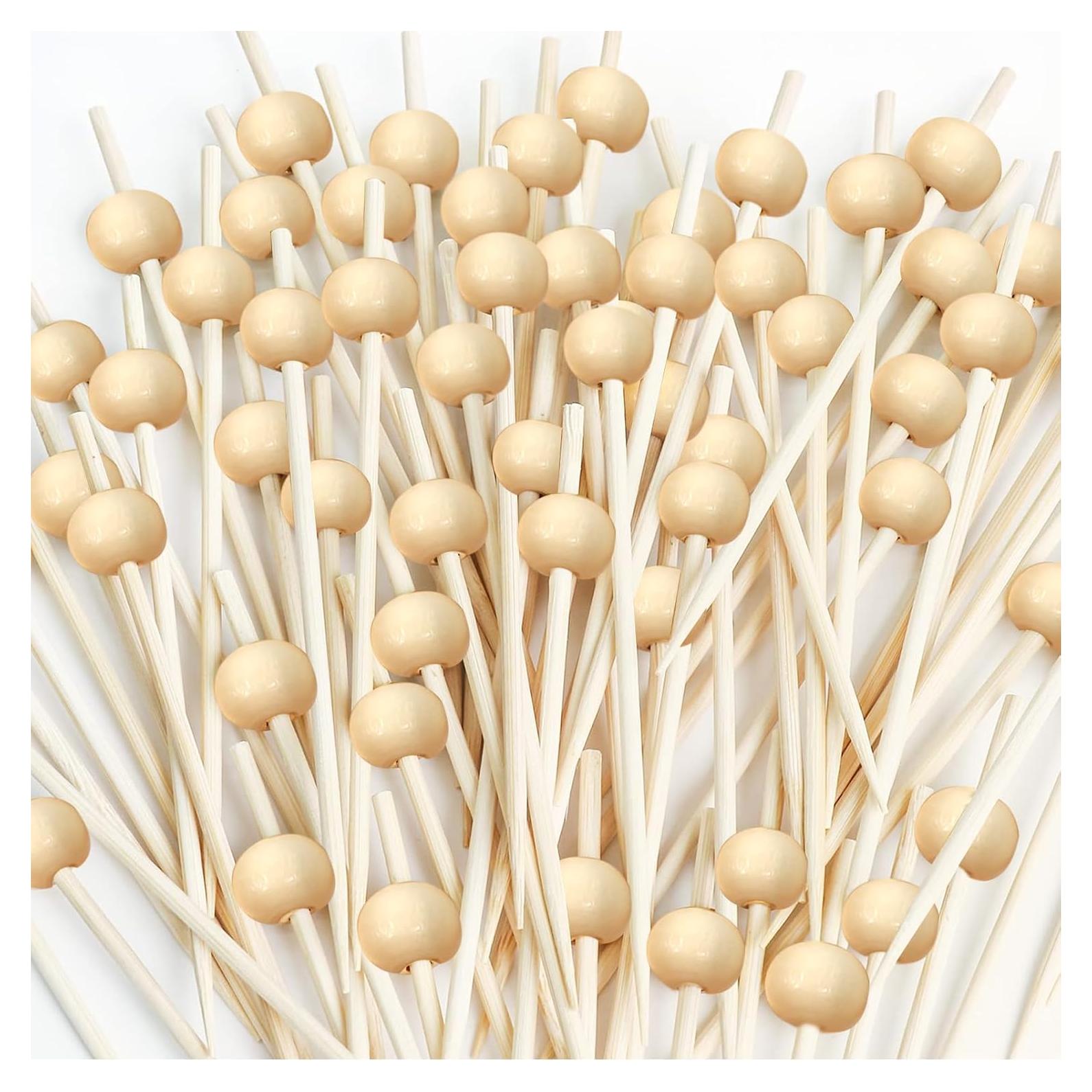 200 Palillos de Cóctel de Bambú HFengQ 12 cm para Aperitivos
