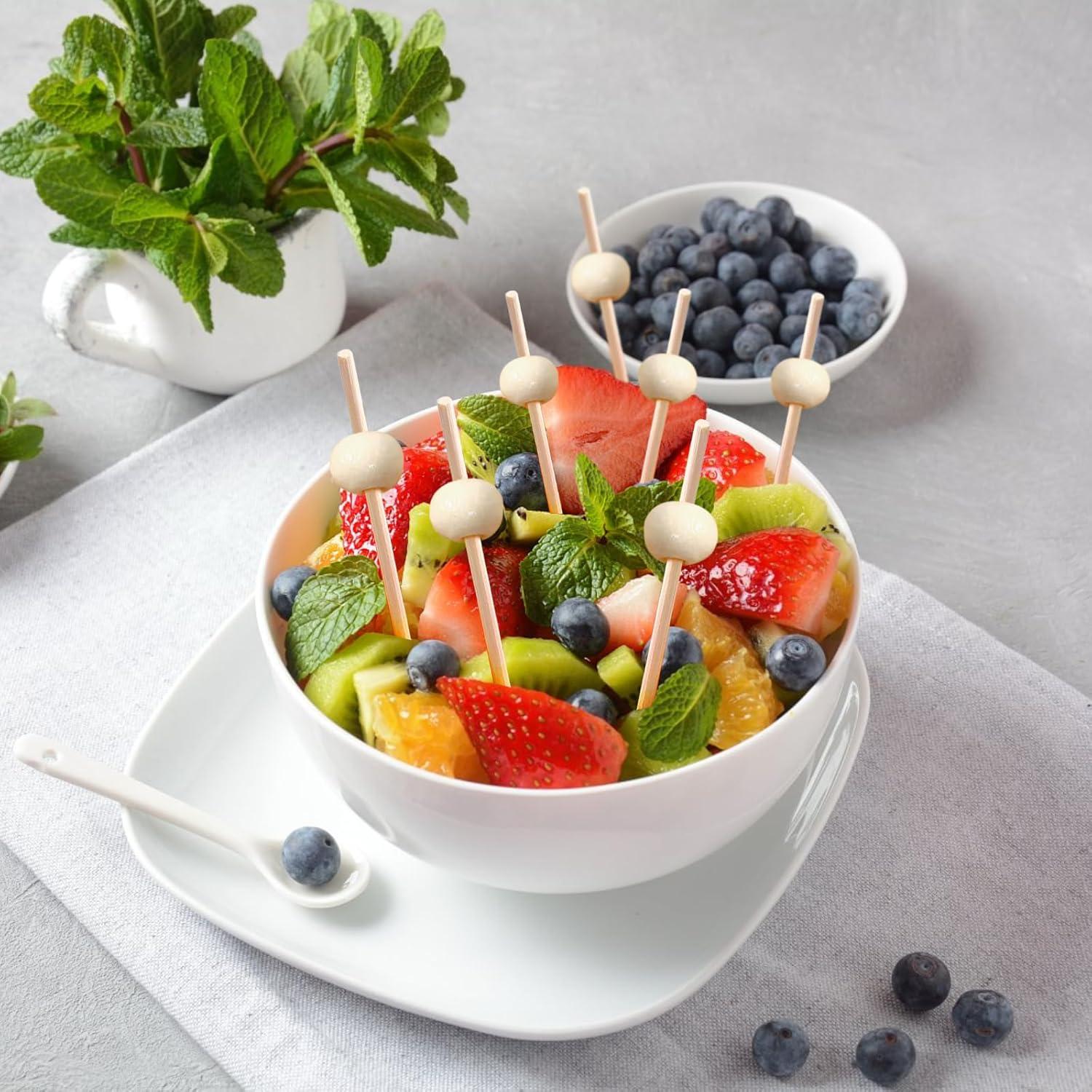 200 Palillos de Cóctel de Bambú HFengQ 12 cm para Aperitivos