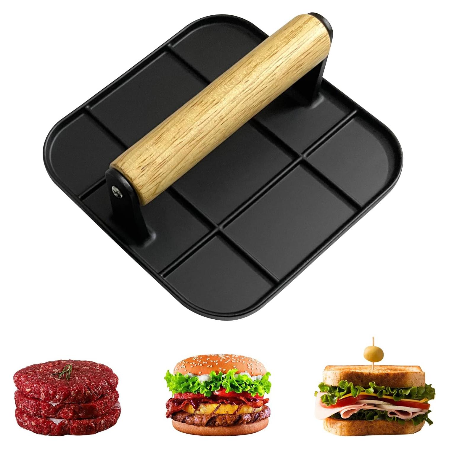 Prensa de Hamburguesas Cuadrada LEAYATST 15.7 cm Aluminio