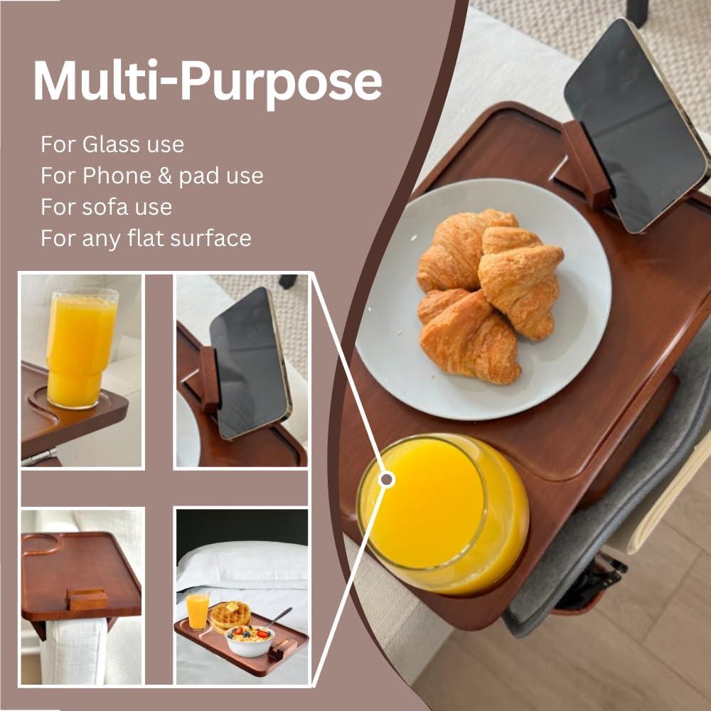 Mesa de brazo de sofá Sunflower 001 de bambú con bolsa