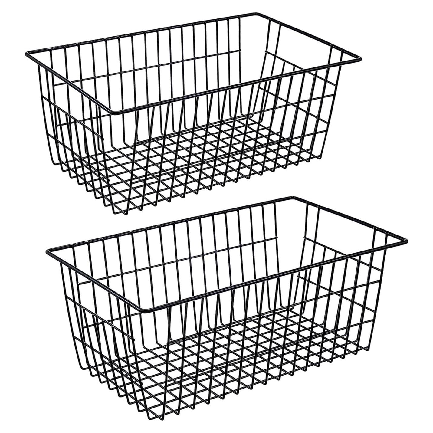 Cestas de Almacenamiento de Alambre Redrubbit, Juego de 2, Negro