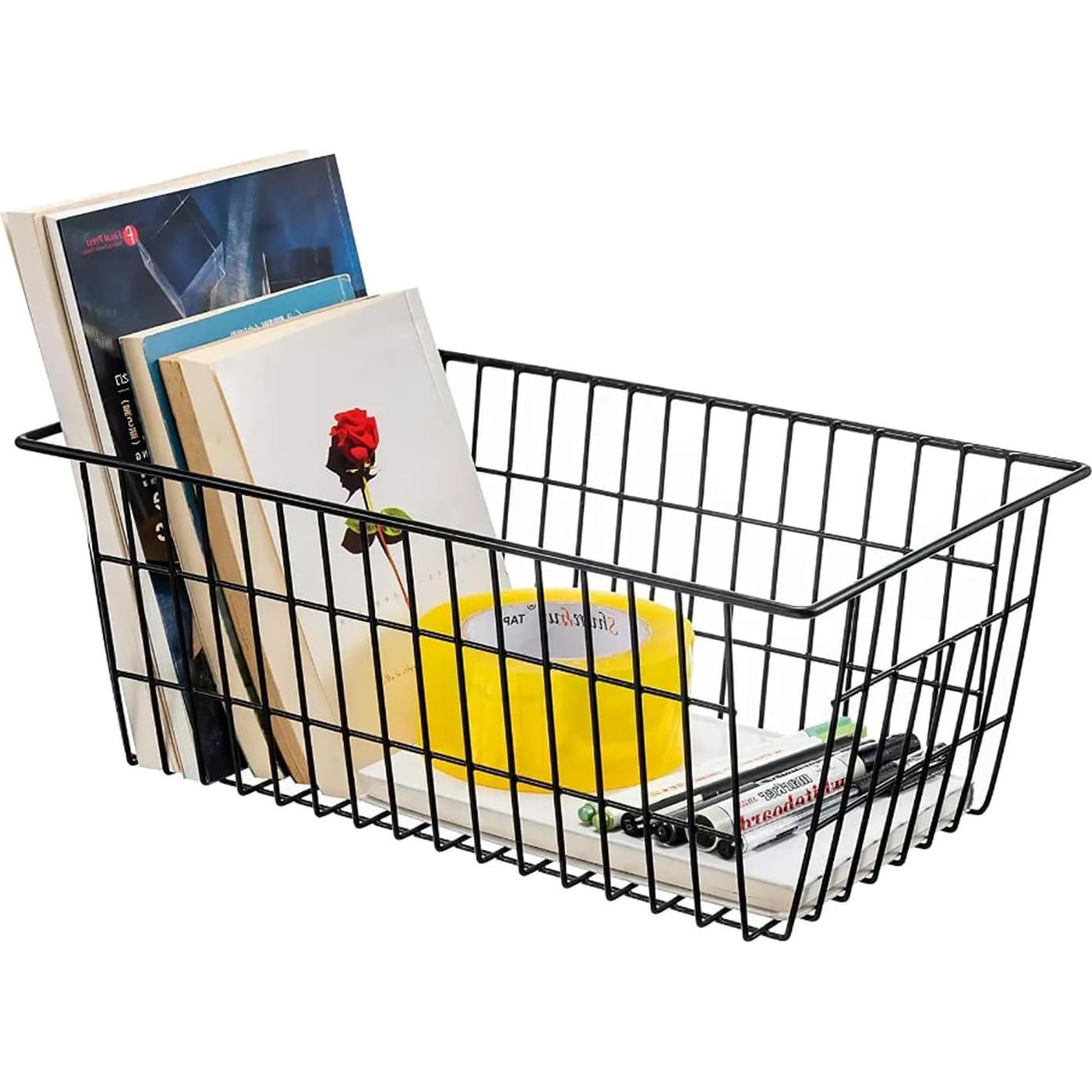 Cestas de Almacenamiento de Alambre Redrubbit, Juego de 2, Negro