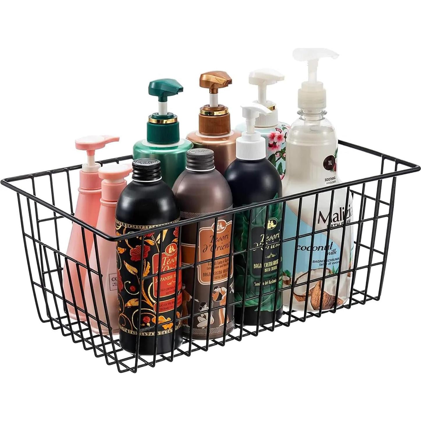 Cestas de Almacenamiento de Alambre Redrubbit, Juego de 2, Negro