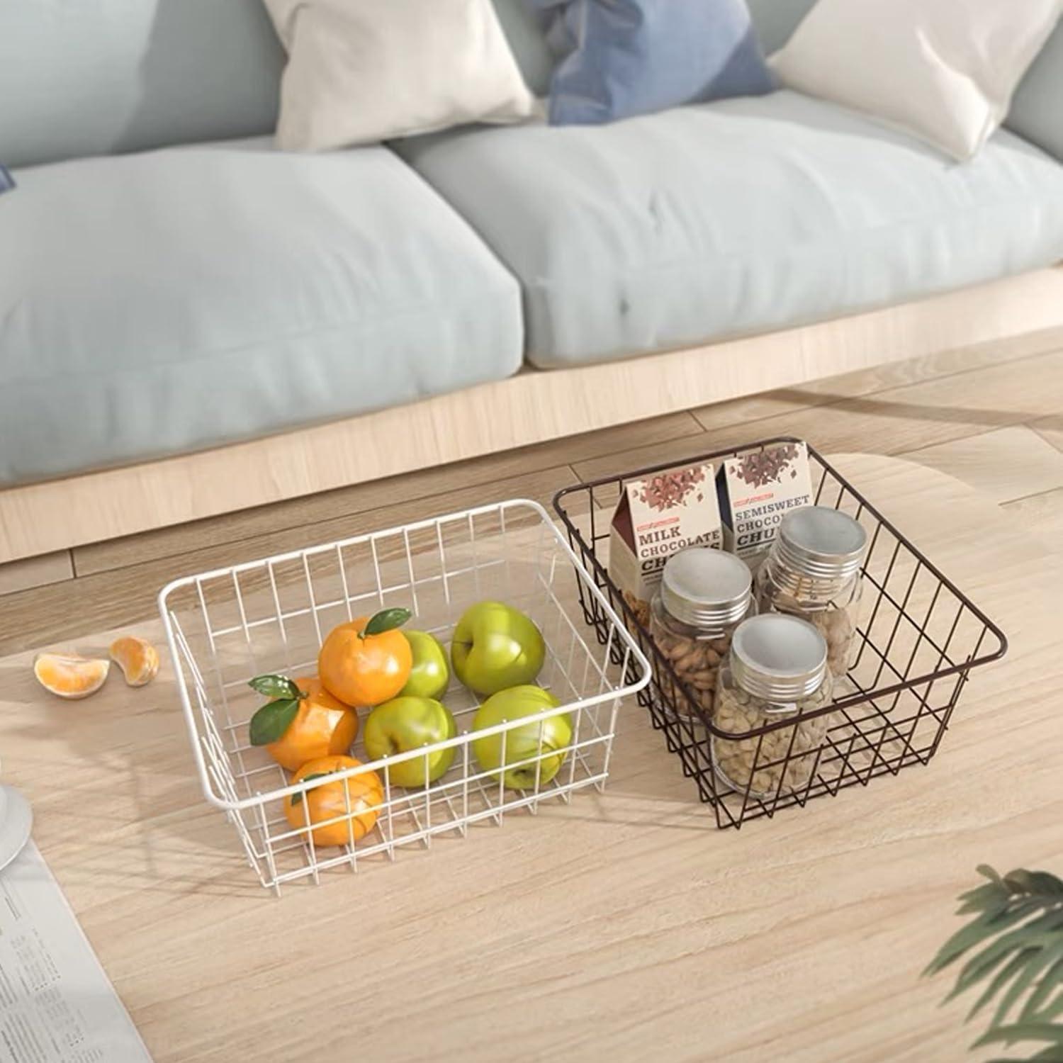 Cestas de Almacenamiento de Alambre Redrubbit, Juego de 2, Negro