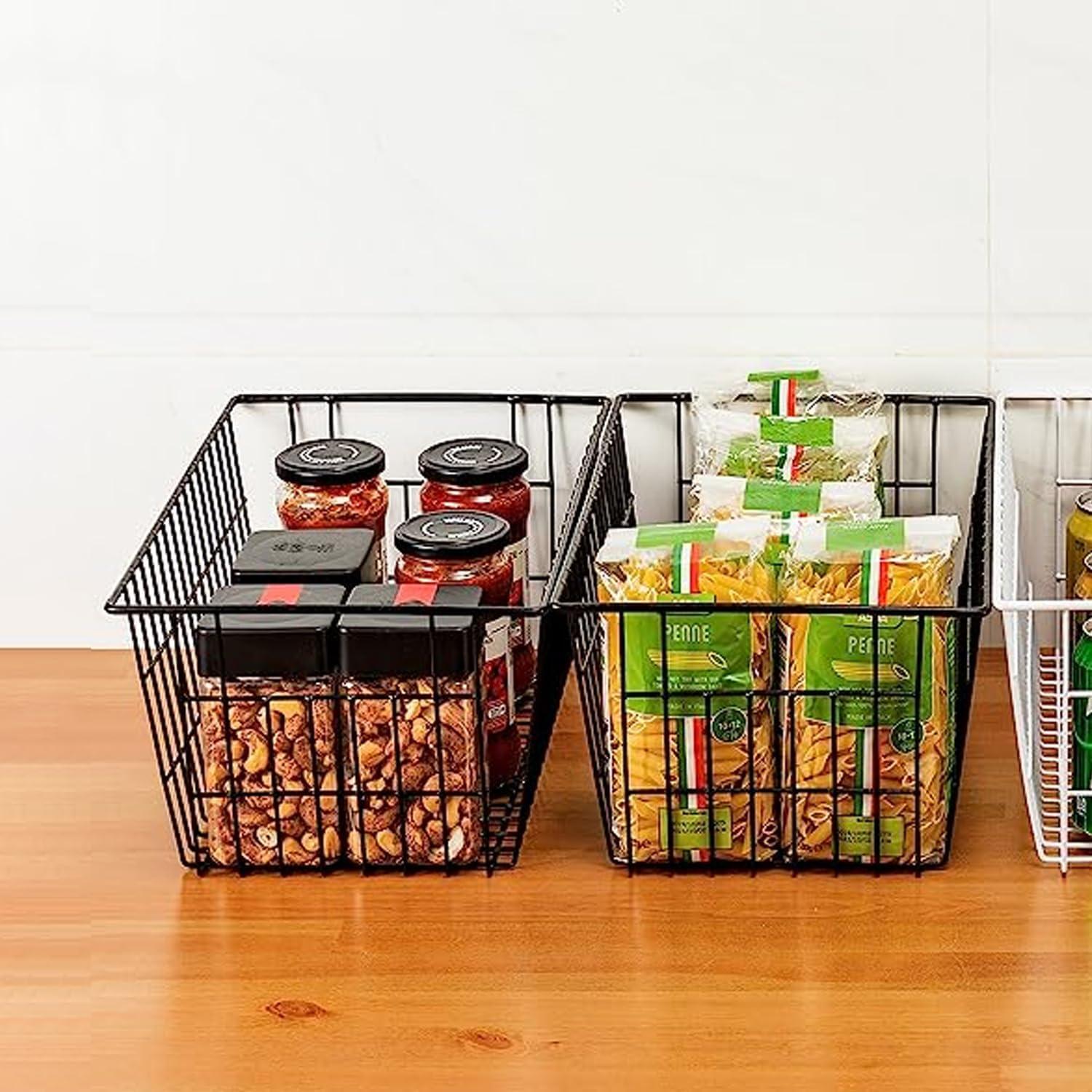 Cestas de Almacenamiento de Alambre Redrubbit, Juego de 2, Negro