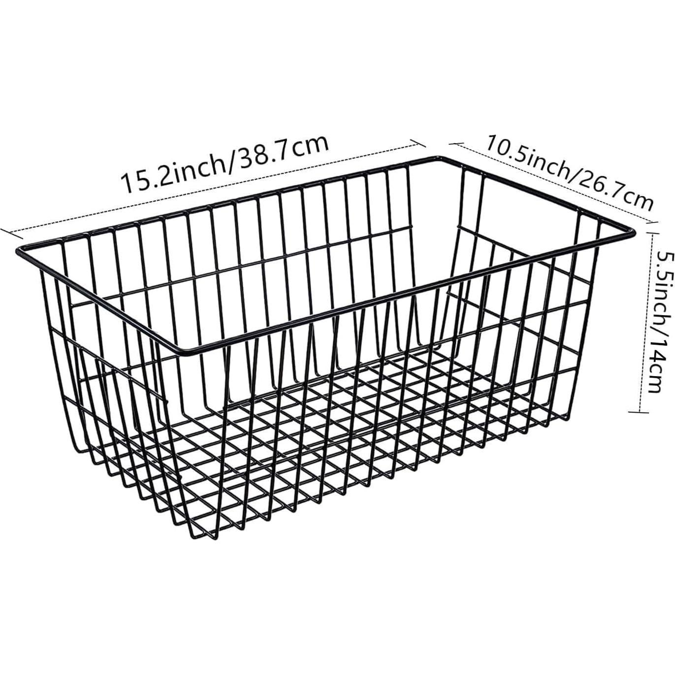 Cestas de Almacenamiento de Alambre Redrubbit, Juego de 2, Negro