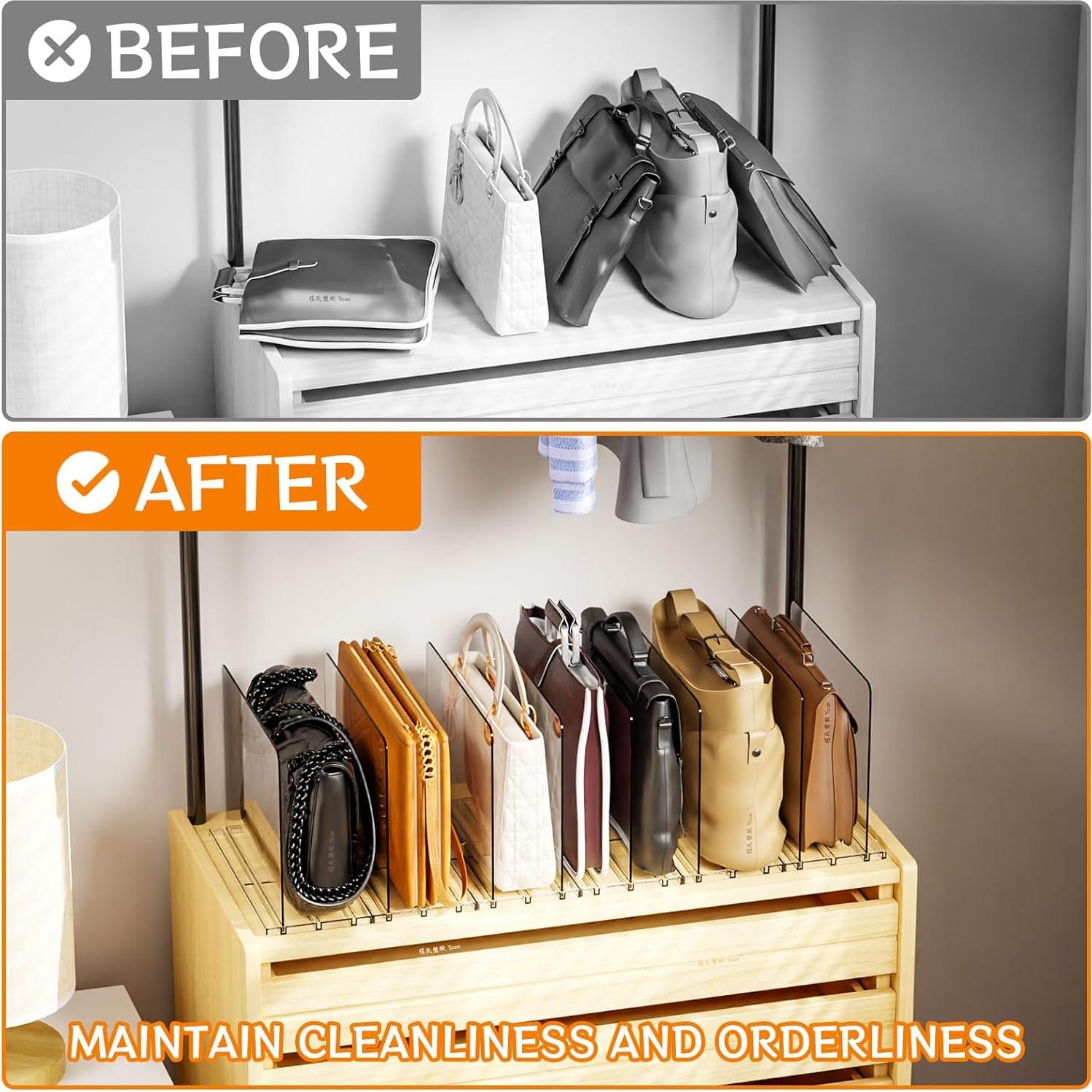 Divisores de Estante Acrílico Yieach 4 Piezas Ajustables