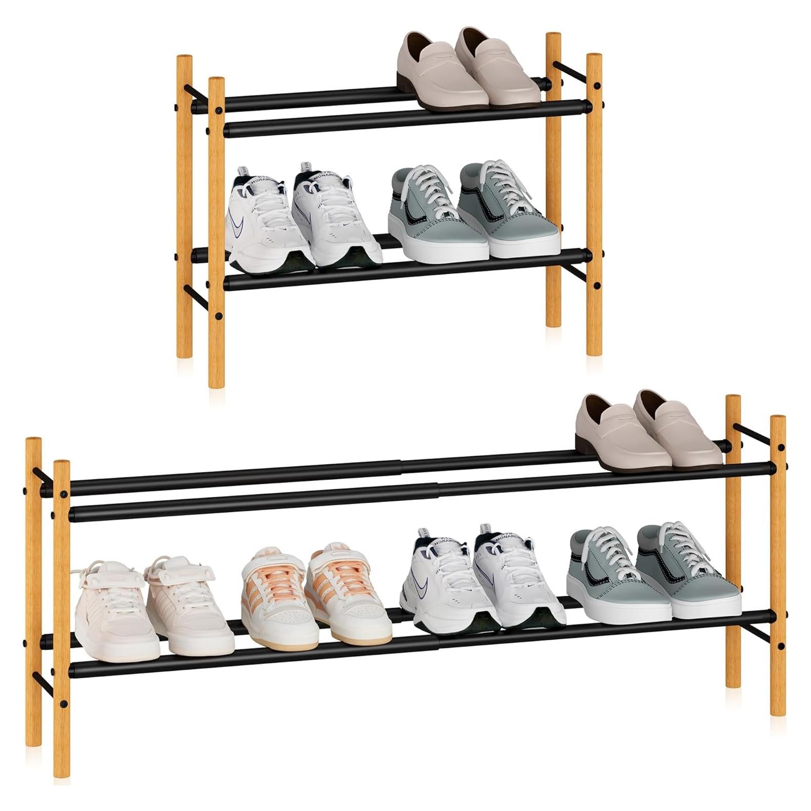 Estante de Zapatos Expandible STORAGE MANIAC 2 Niveles Bambú