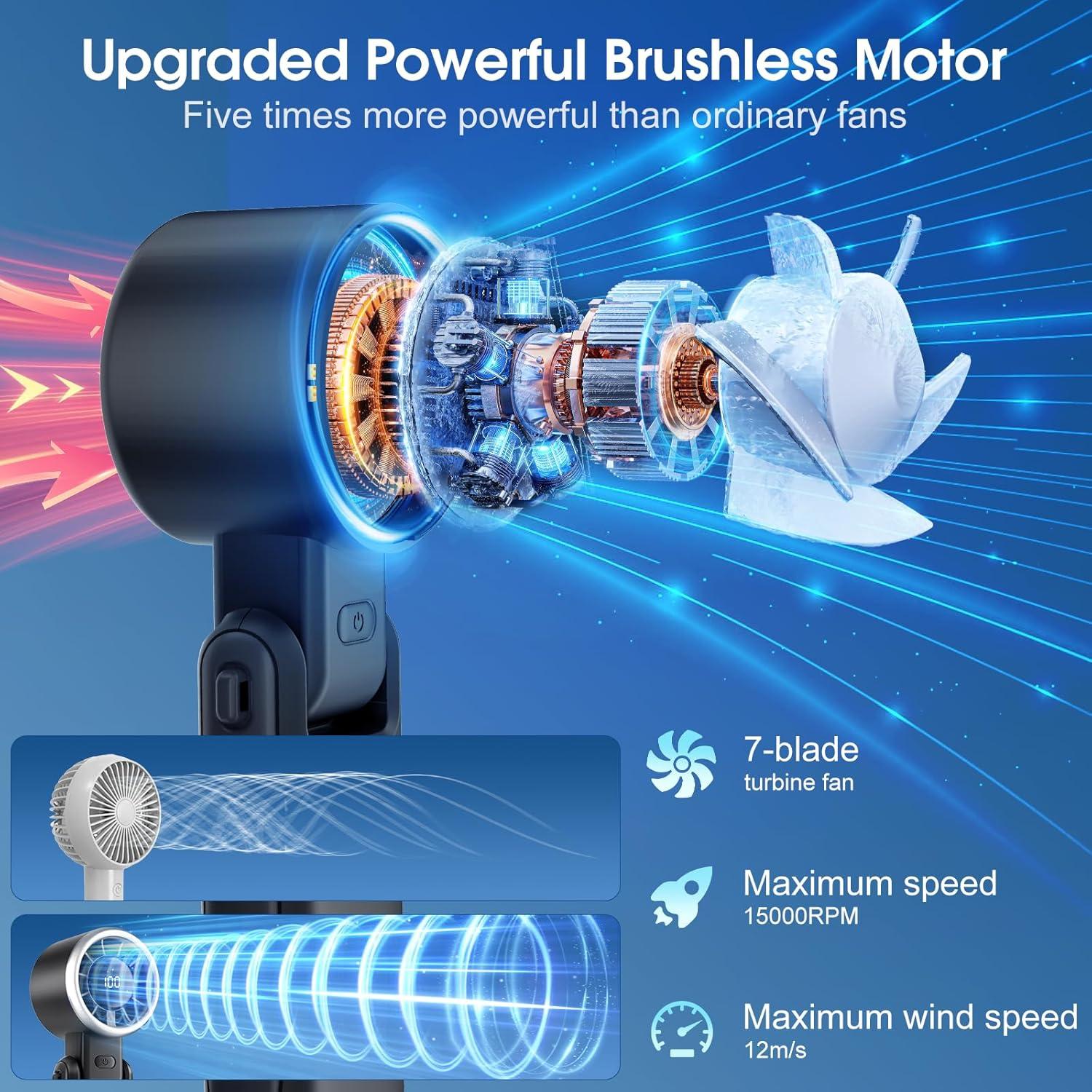 Ventilador Portátil Recargable WHATOOK H05 5 Velocidades LED