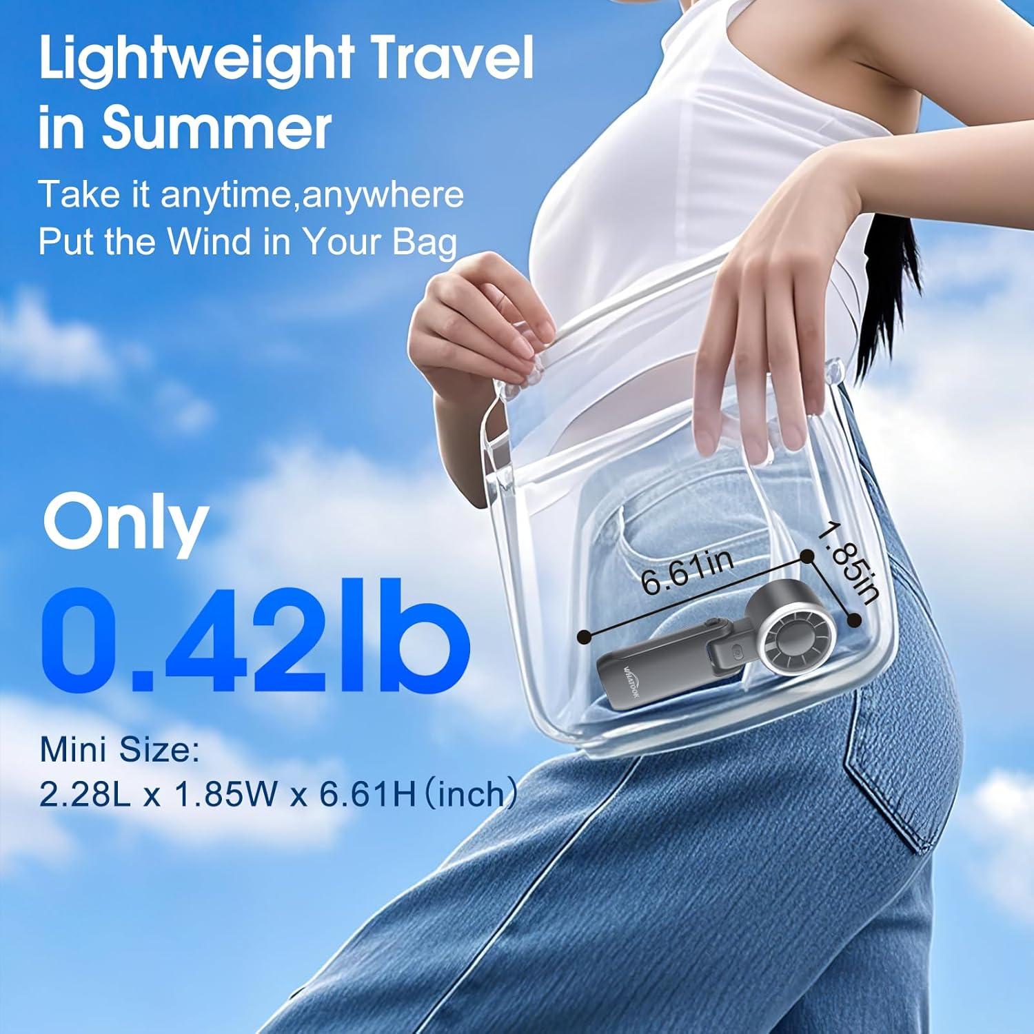 Ventilador Portátil Recargable WHATOOK H05 5 Velocidades LED