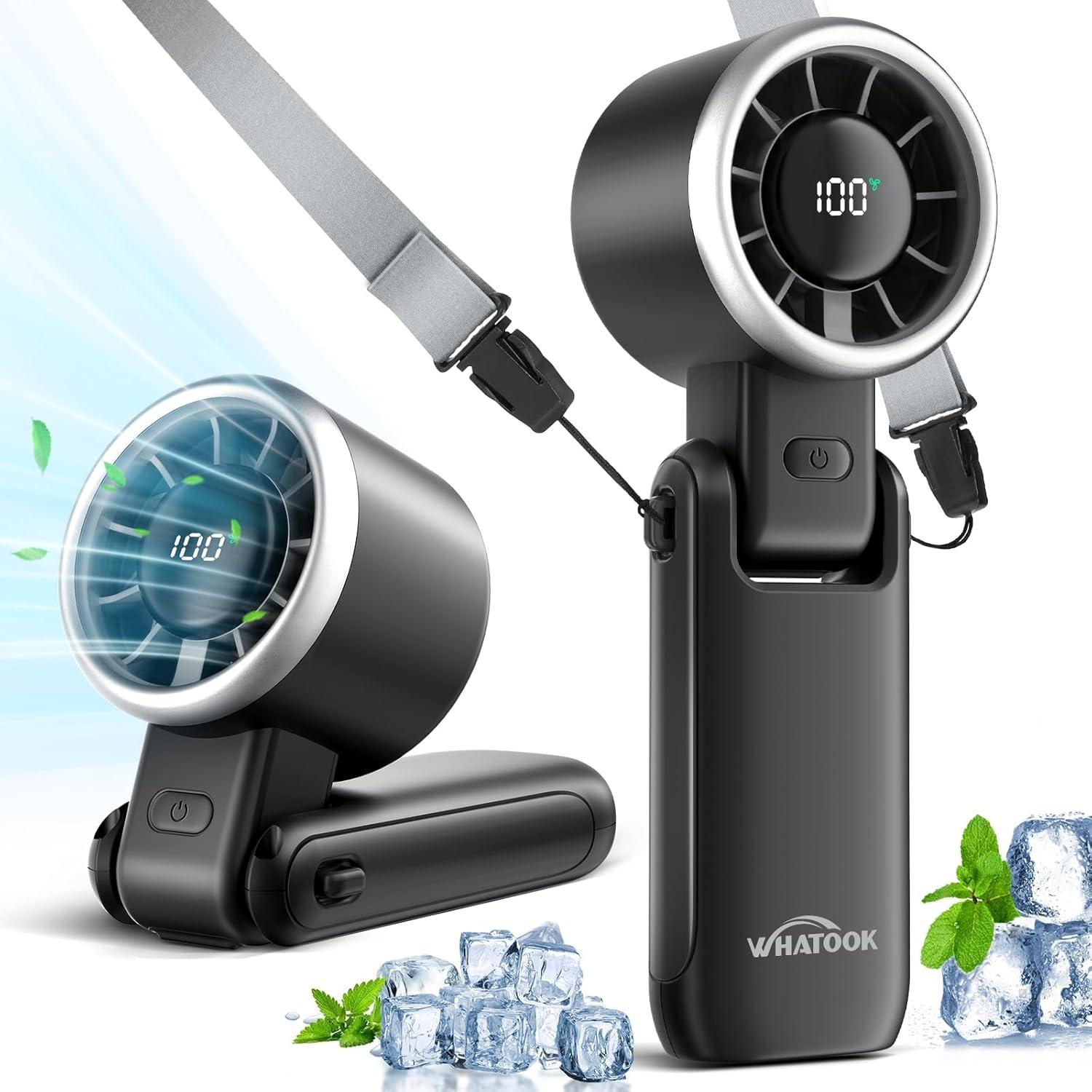 Ventilador Portátil Recargable WHATOOK H05 5 Velocidades LED