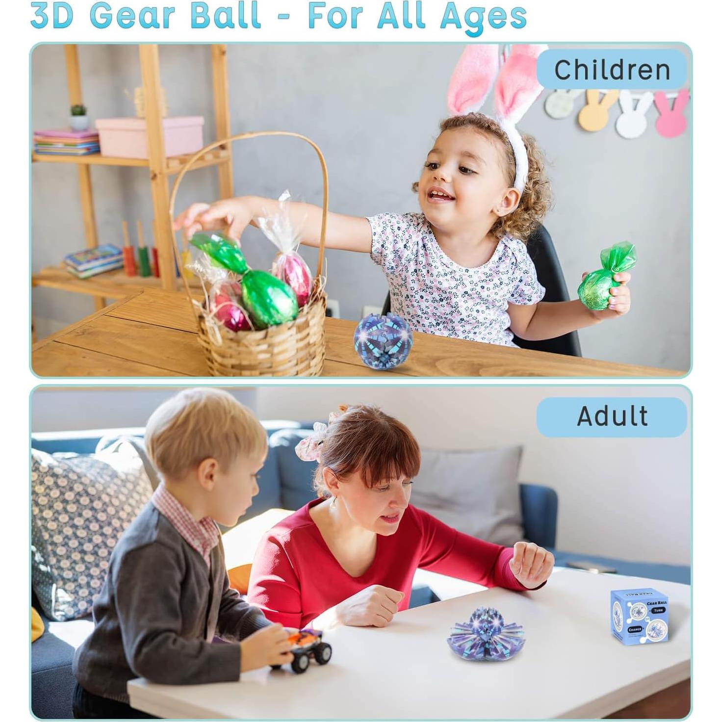 Pelota de Engranaje Antiestrés HLXY 5cm para Niños y Adultos