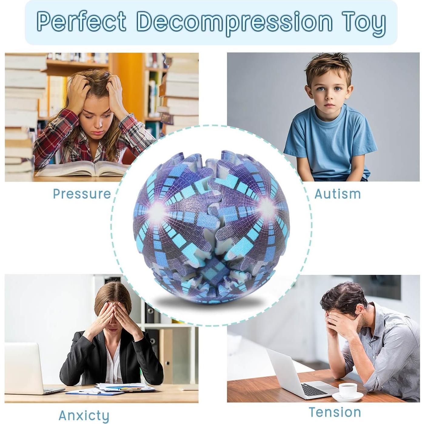 Pelota de Engranaje Antiestrés HLXY 5cm para Niños y Adultos