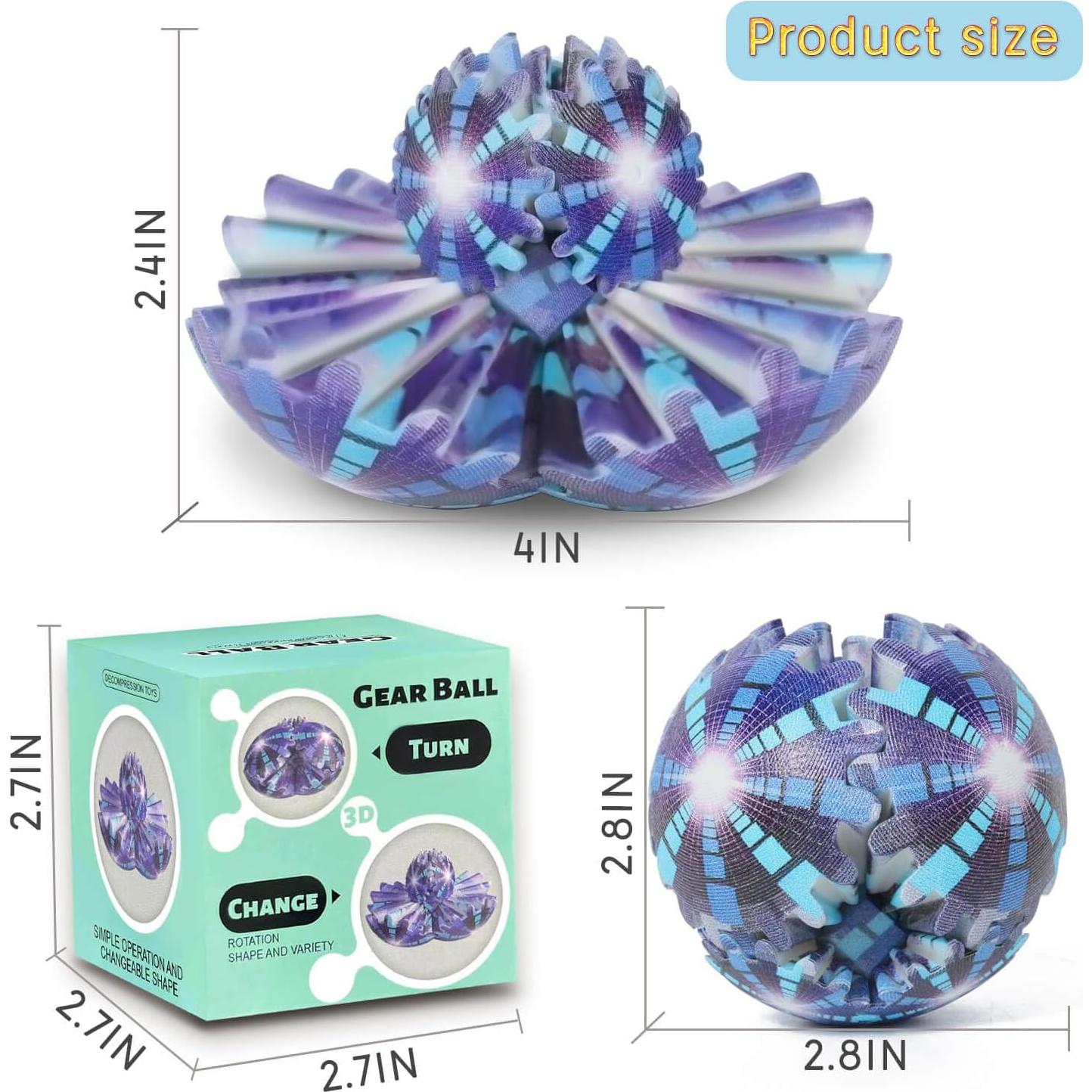 Pelota de Engranaje Antiestrés HLXY 5cm para Niños y Adultos