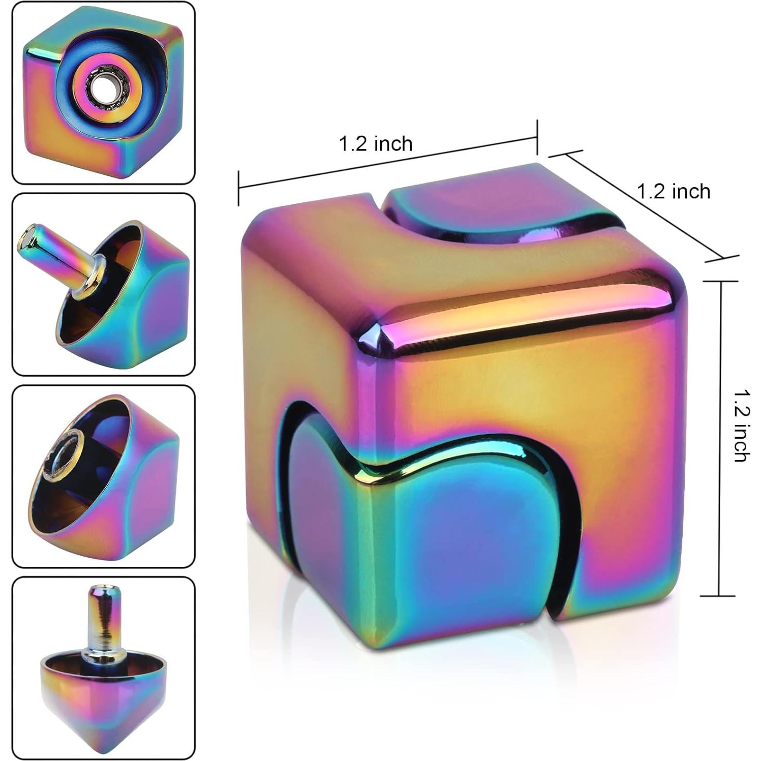 Cubo Fidget Spinner QLKUNLA Antiestrés 4-en-1 Arcoíris