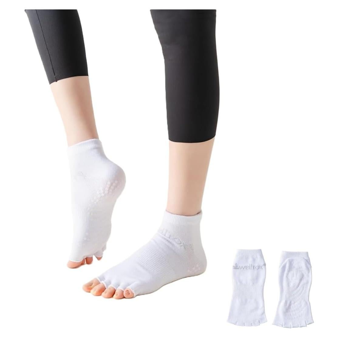 Calcetines de Yoga Sin Dedos Wellrox Unisex Antideslizantes
