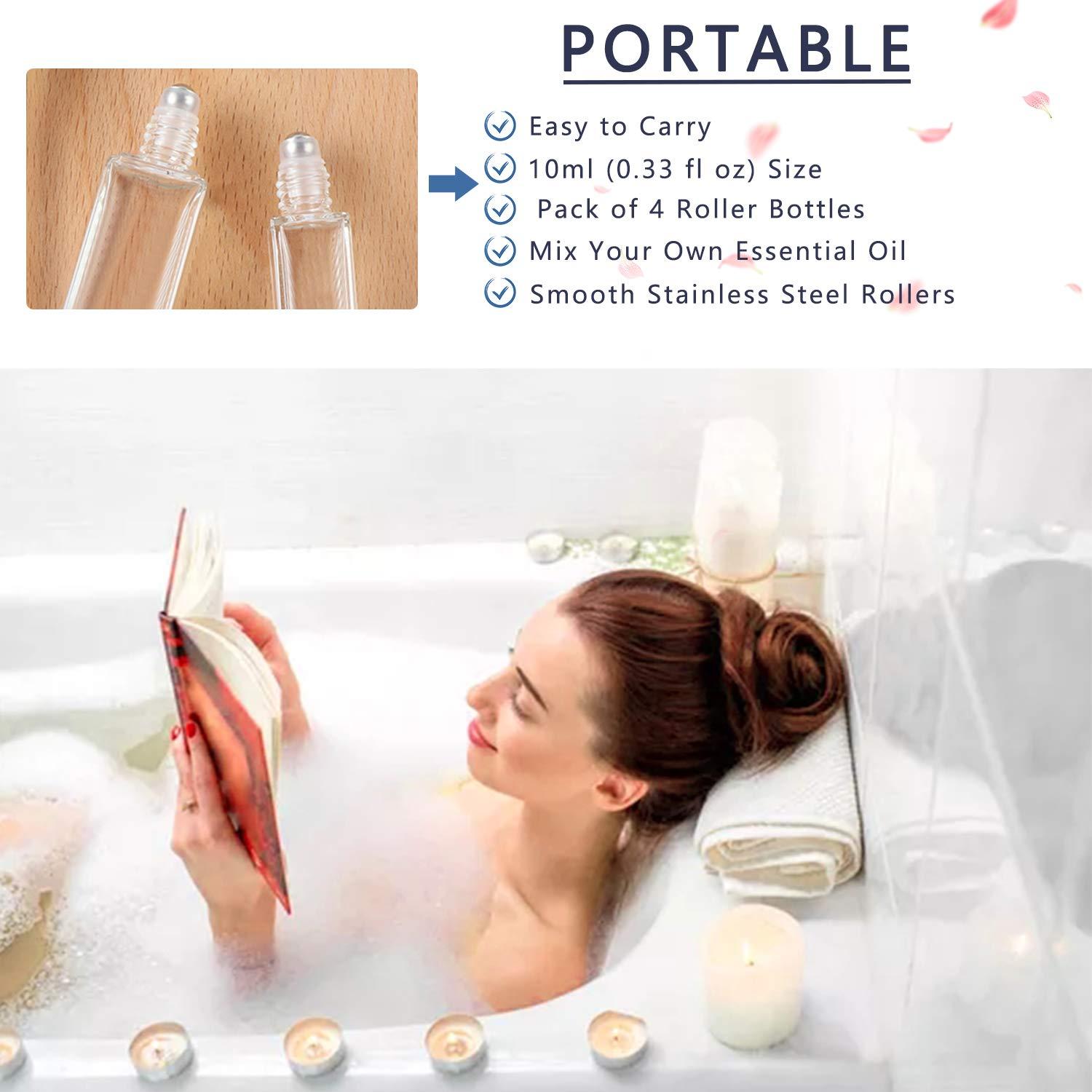 Botellas de Aceite Esencial wifreo 10ml Cuadradas 4 Piezas