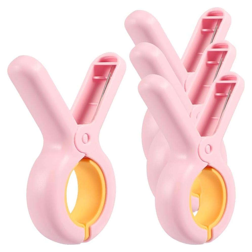 Pinzas para Sillas de Playa PAMISO Rosa Brillante 4 Pcs