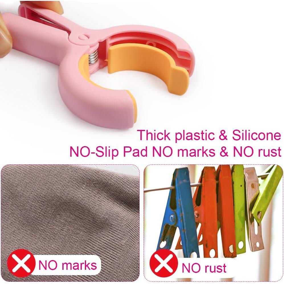 Pinzas para Sillas de Playa PAMISO Rosa Brillante 4 Pcs