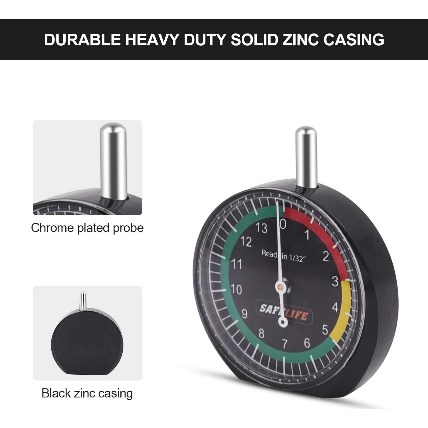 Medidor de Profundidad de Banda de Rodadura SAFELIFE 10.32 mm
