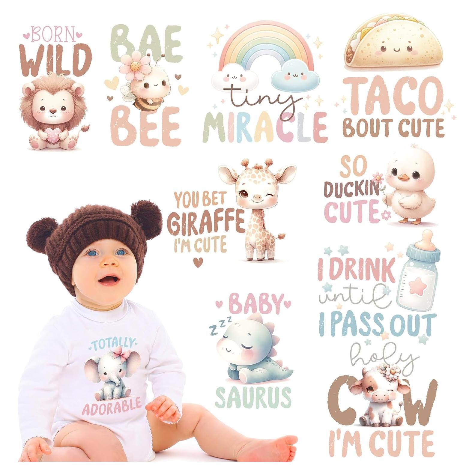 Transferencias de Calor Dazoratix para Bebés - 10 Piezas Animales