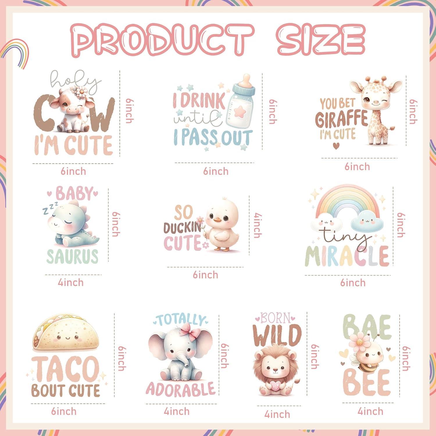 Transferencias de Calor Dazoratix para Bebés - 10 Piezas Animales