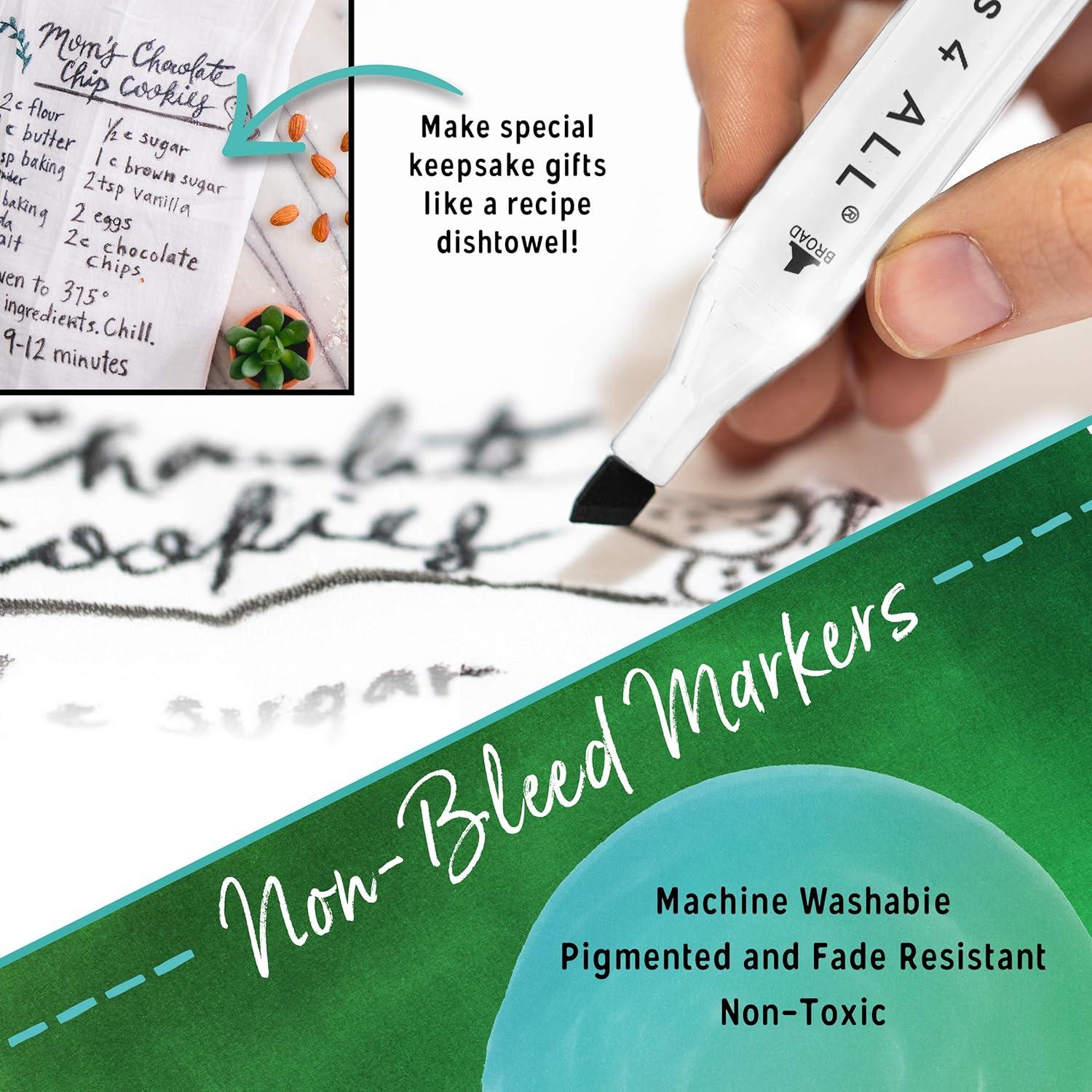 Marcadores de Tela Crafts 4 All - Paquete de 2, Doble Punta, Lavables