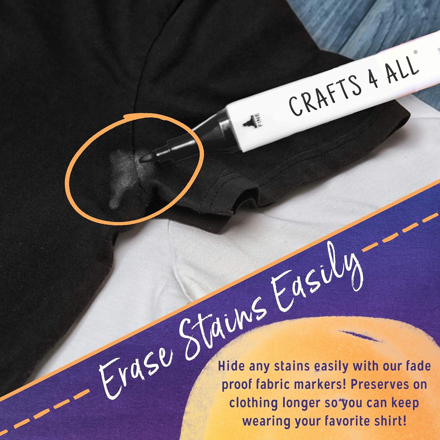 Marcadores de Tela Crafts 4 All - Paquete de 2, Doble Punta, Lavables