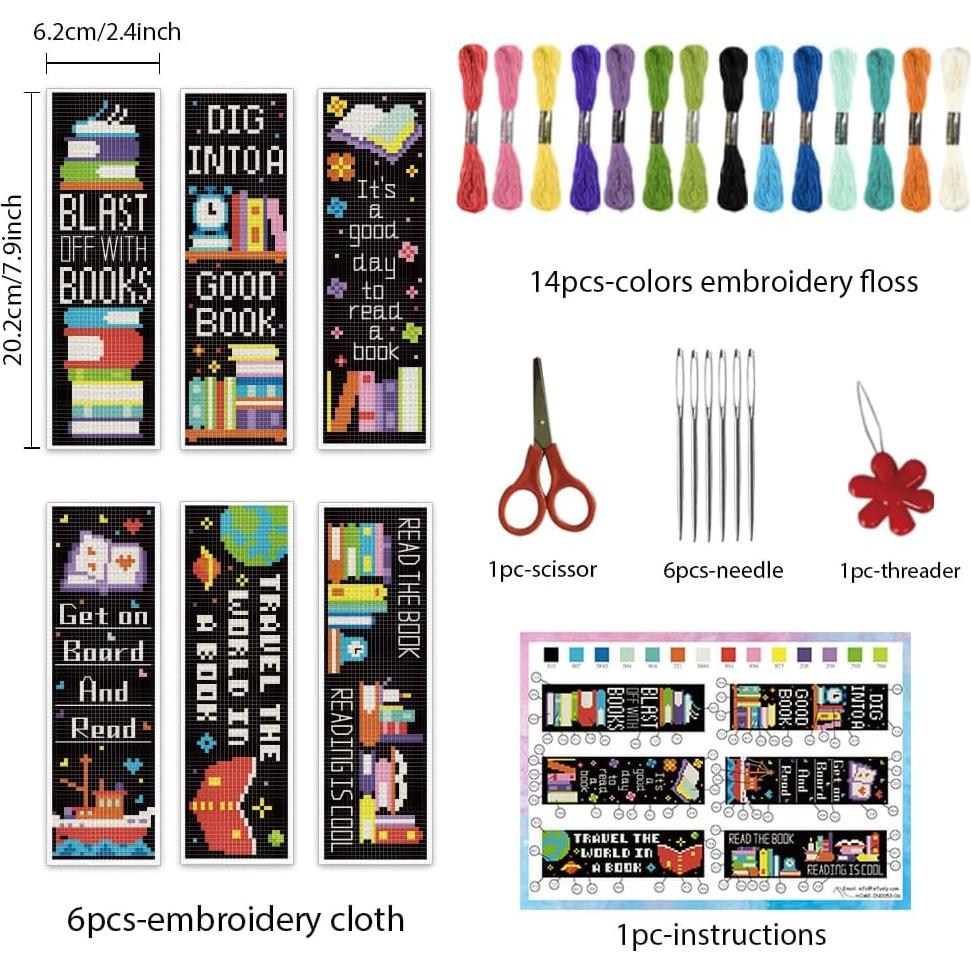 Kit de Marcadores de Punto de Cruz INFUNLY 6 Piezas Multicolor