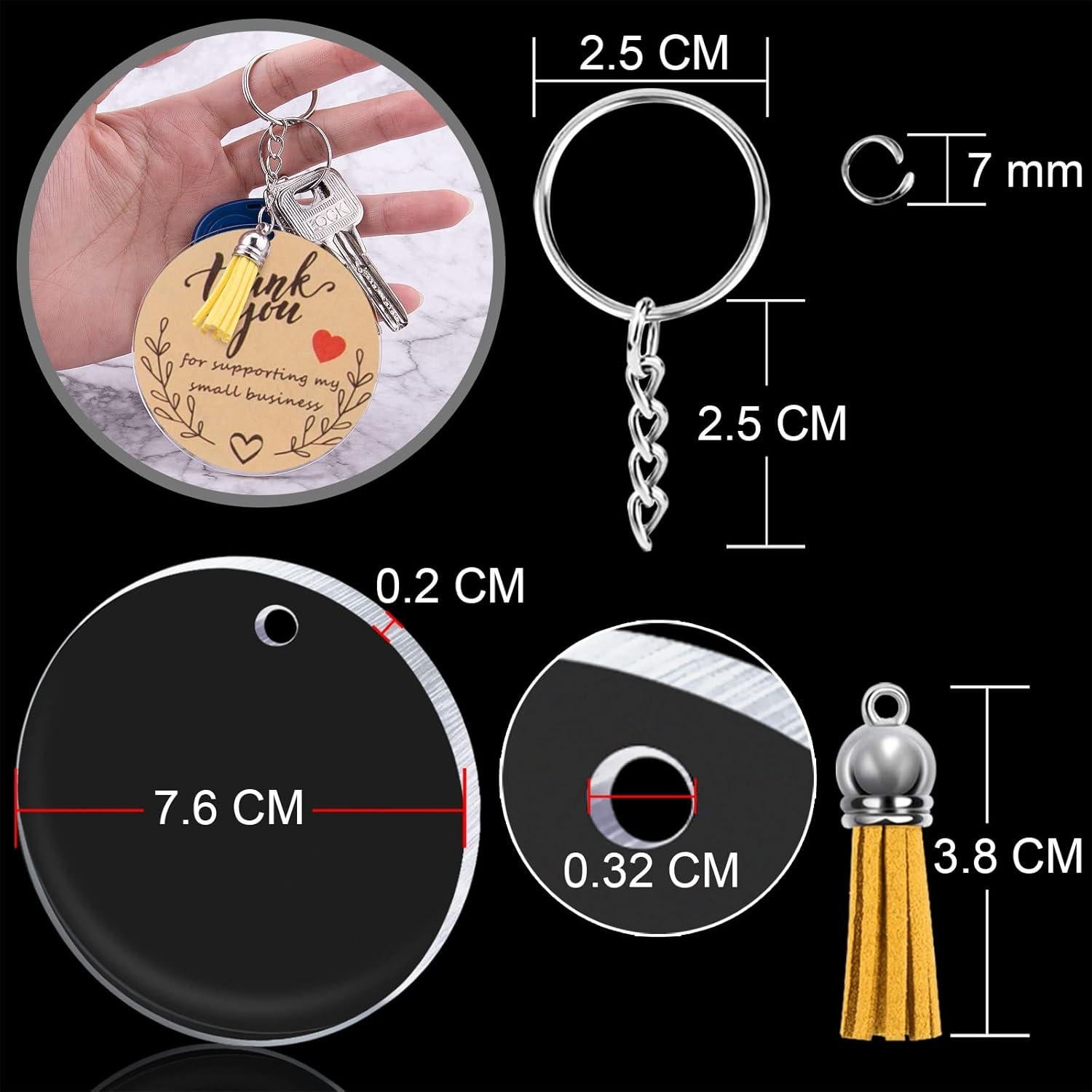 Juego de Llaveros Acrílicos Duufin 72 Piezas con Borlas Coloridas