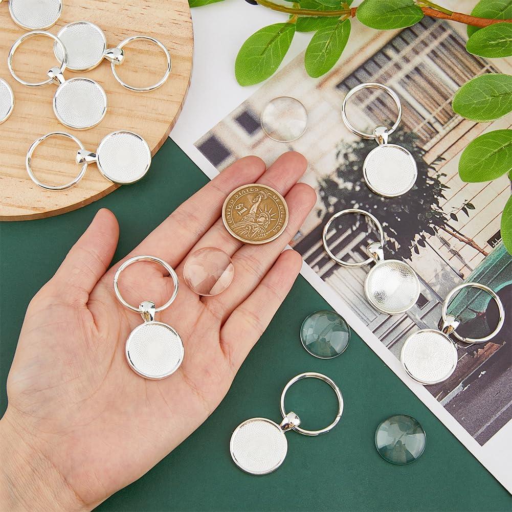 Kit de Llavero DIY DICOSMETIC 20 Sets 20mm Platino