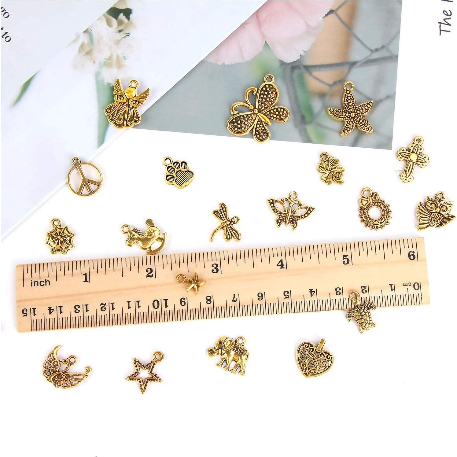 200 Piezas Encantos de Oro Antiguo SANNIX para Joyería DIY