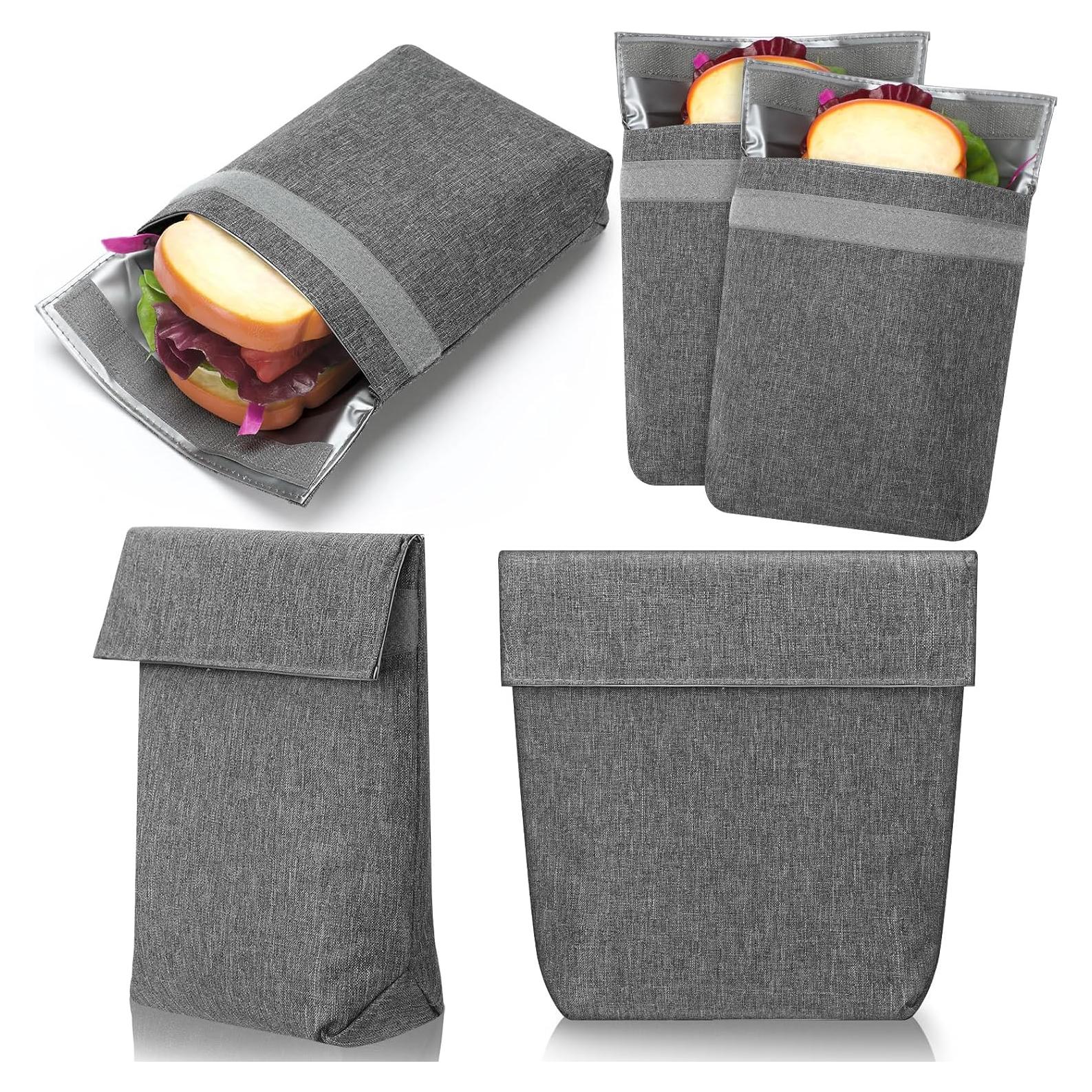 Set de 3 Bolsas de Almuerzo Reutilizables Qinyoung Gris Claro
