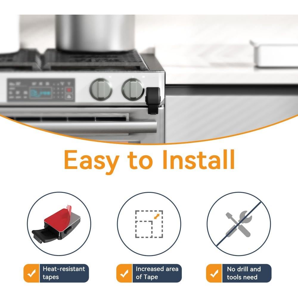 Cerradura Frontal de Horno EUDEMON a Prueba de Niños - Negro